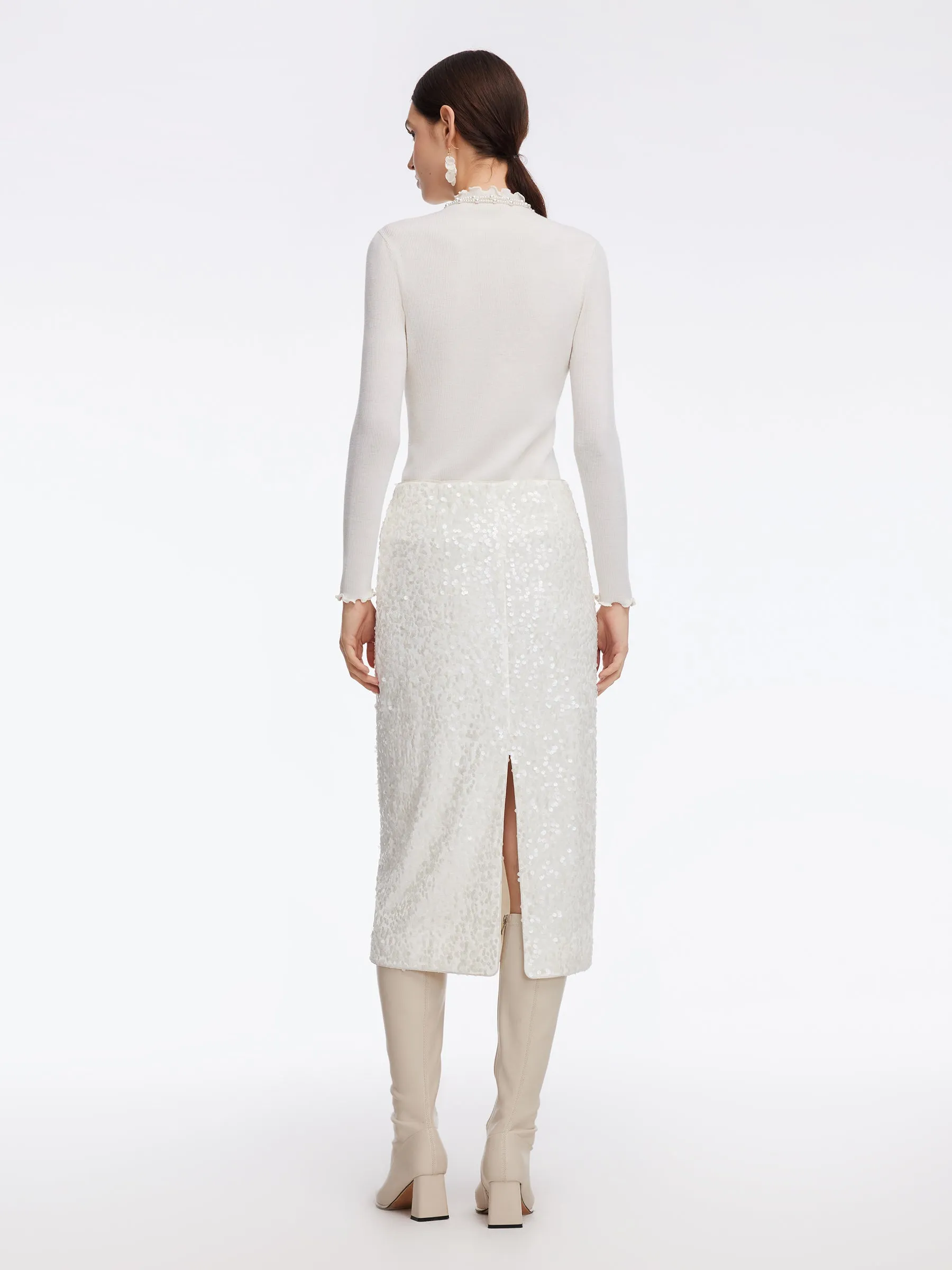 Velvet Sequins Women Pencil Skirt sold by Goelia product image thumbnail 4