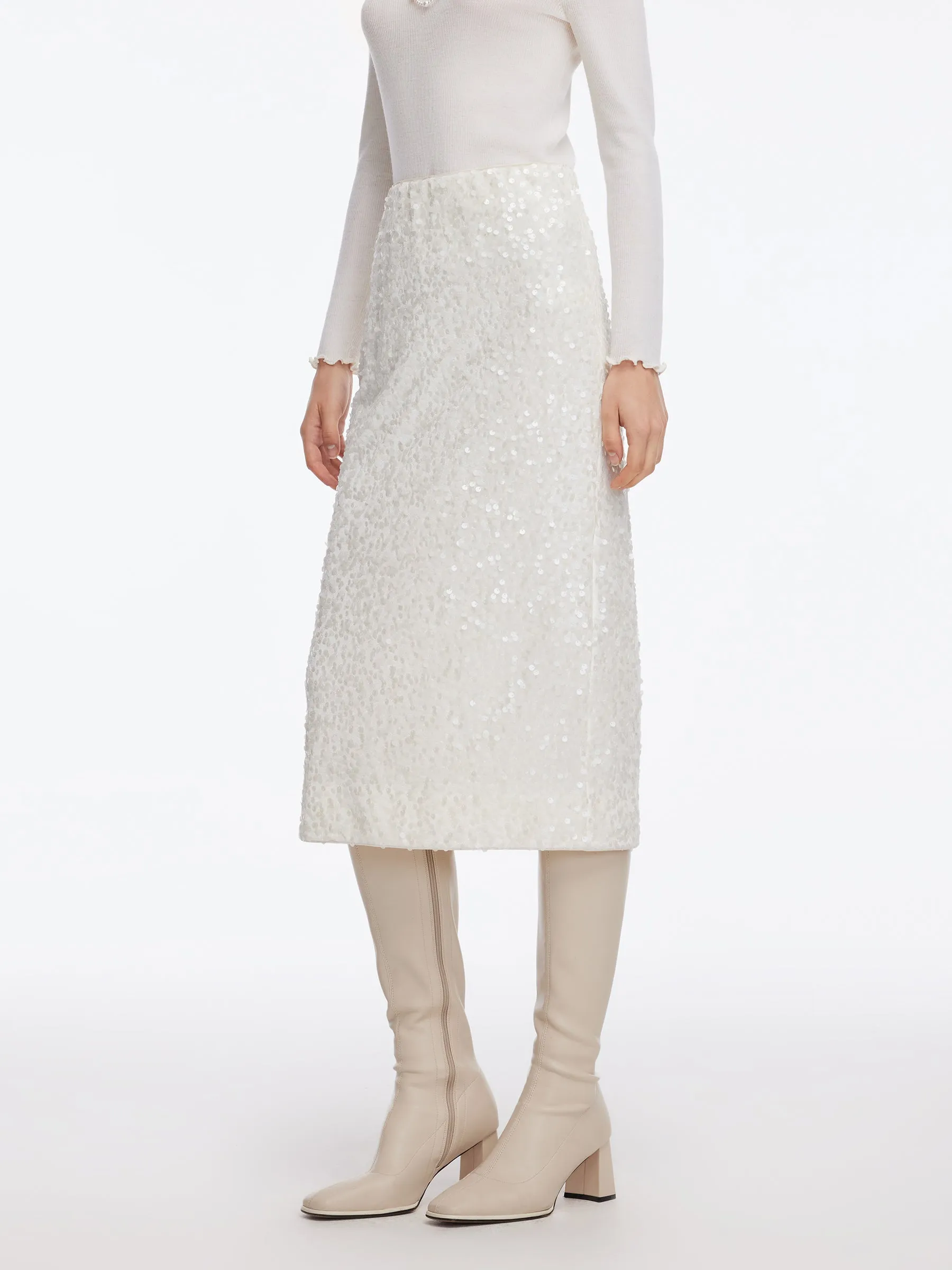 Velvet Sequins Women Pencil Skirt sold by Goelia product image thumbnail 3