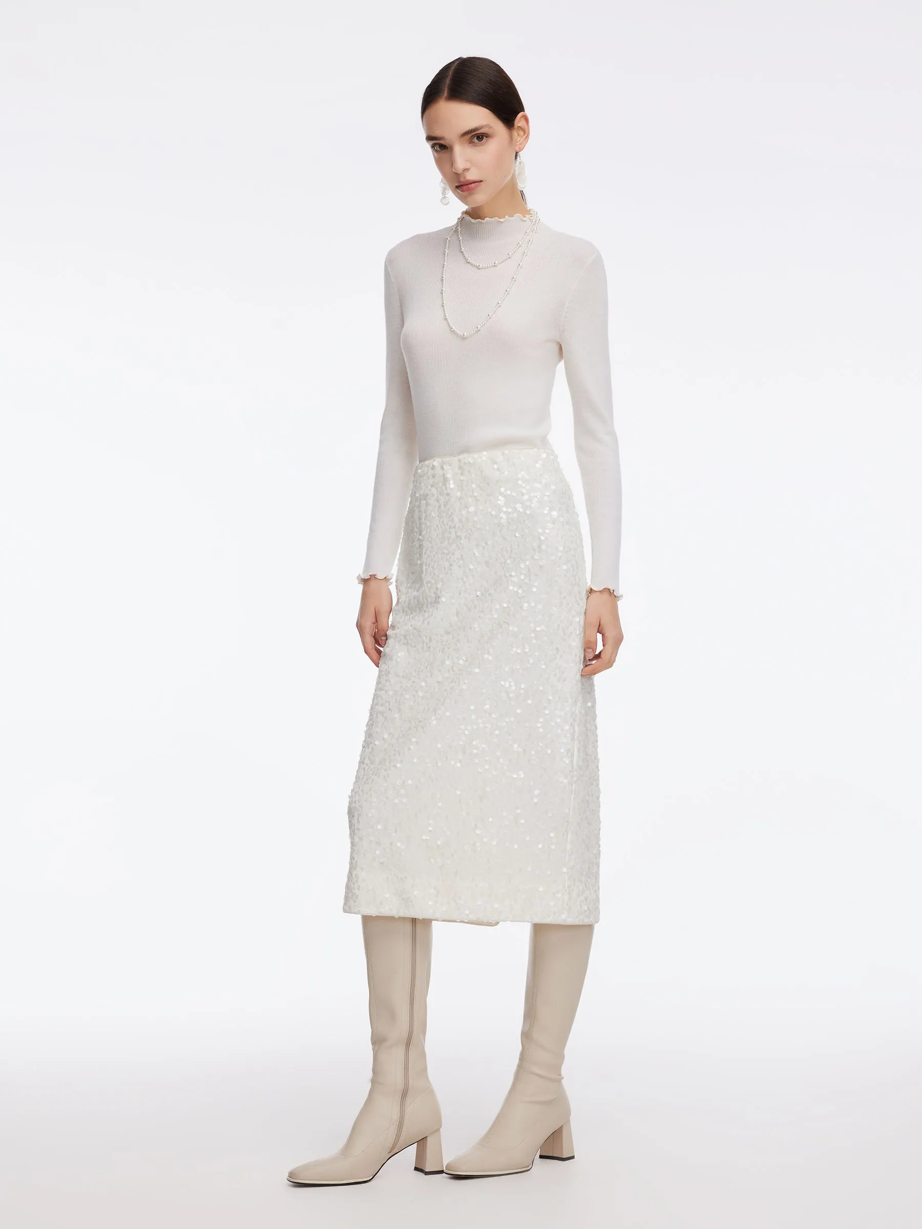 Velvet Sequins Women Pencil Skirt sold by Goelia product image thumbnail 2