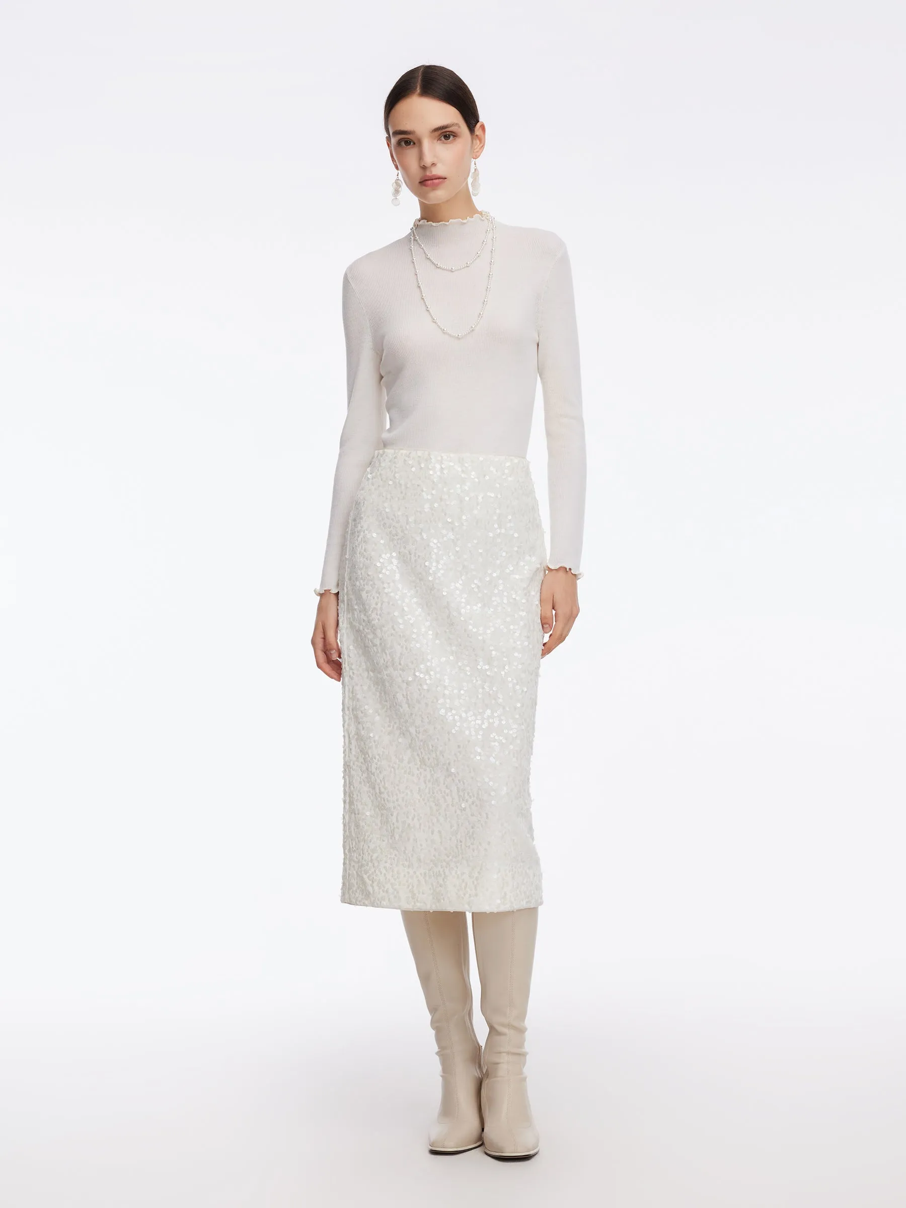 Velvet Sequins Women Pencil Skirt sold by Goelia product image thumbnail 5