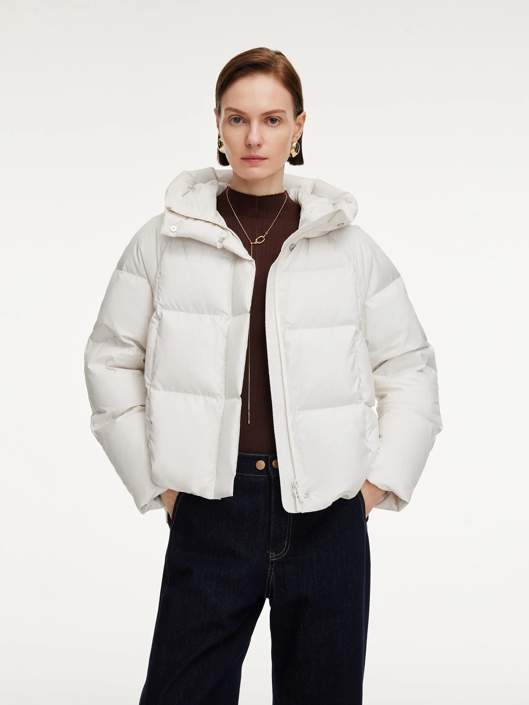 Hooded Zip-Up Goose Down Jacket sold by Goelia product image thumbnail 2