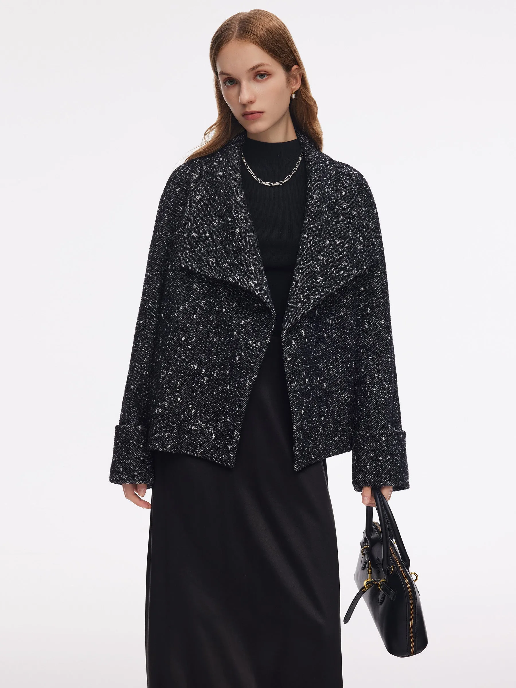 Wool Blend Folded Cuffs Women Jacket sold by Goelia product image thumbnail 3