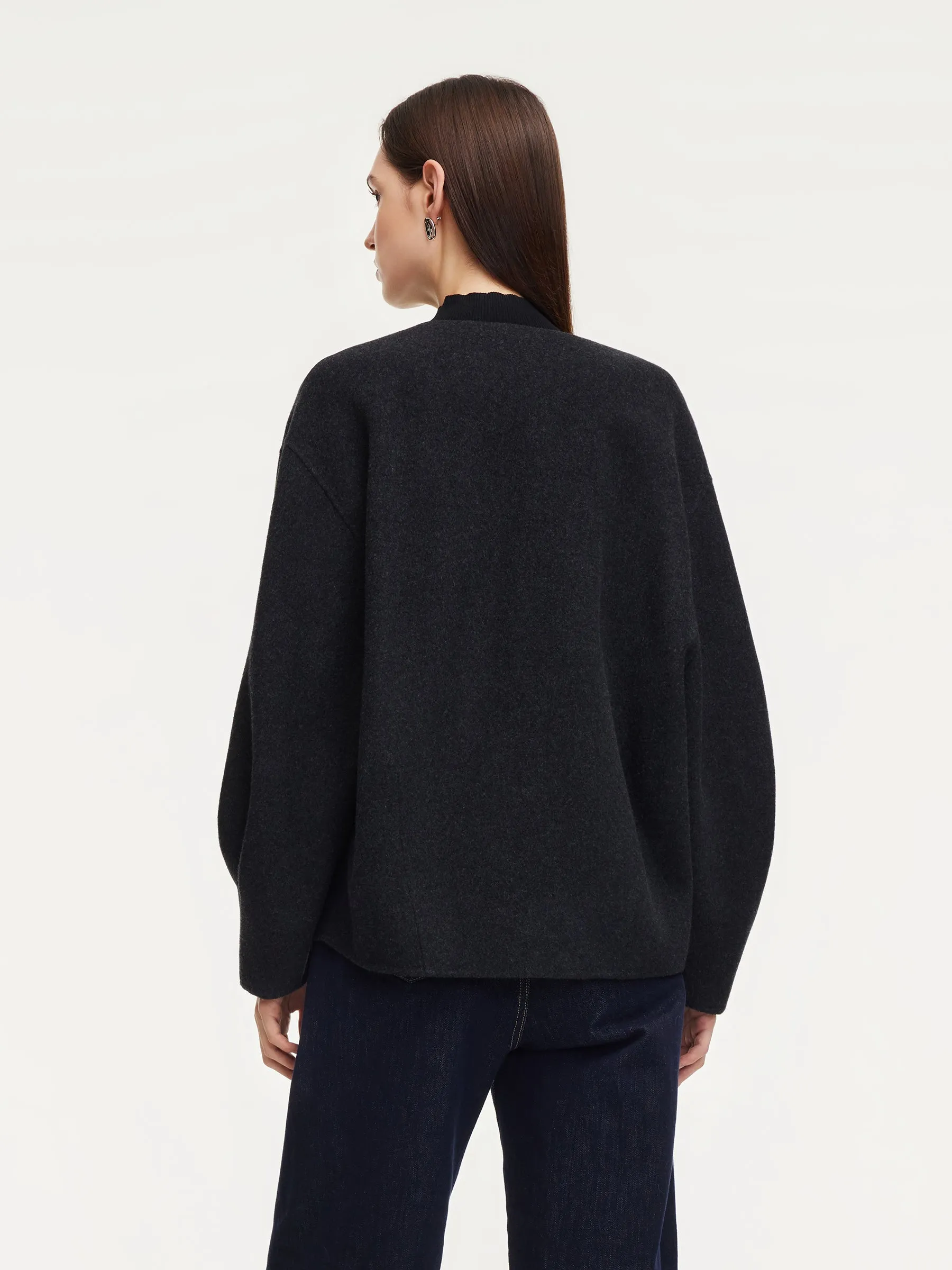 Yak Tencel Wool Blend Double-Faced Women Jacket With Scarf sold by Goelia product image thumbnail 4