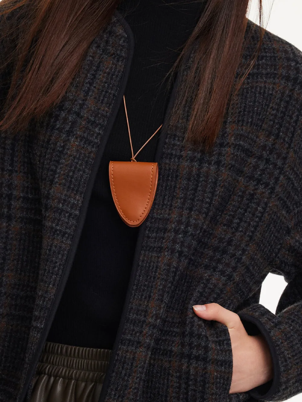 100% Wool Plaid Round Neck Women Jacket sold by Goelia product image thumbnail 5