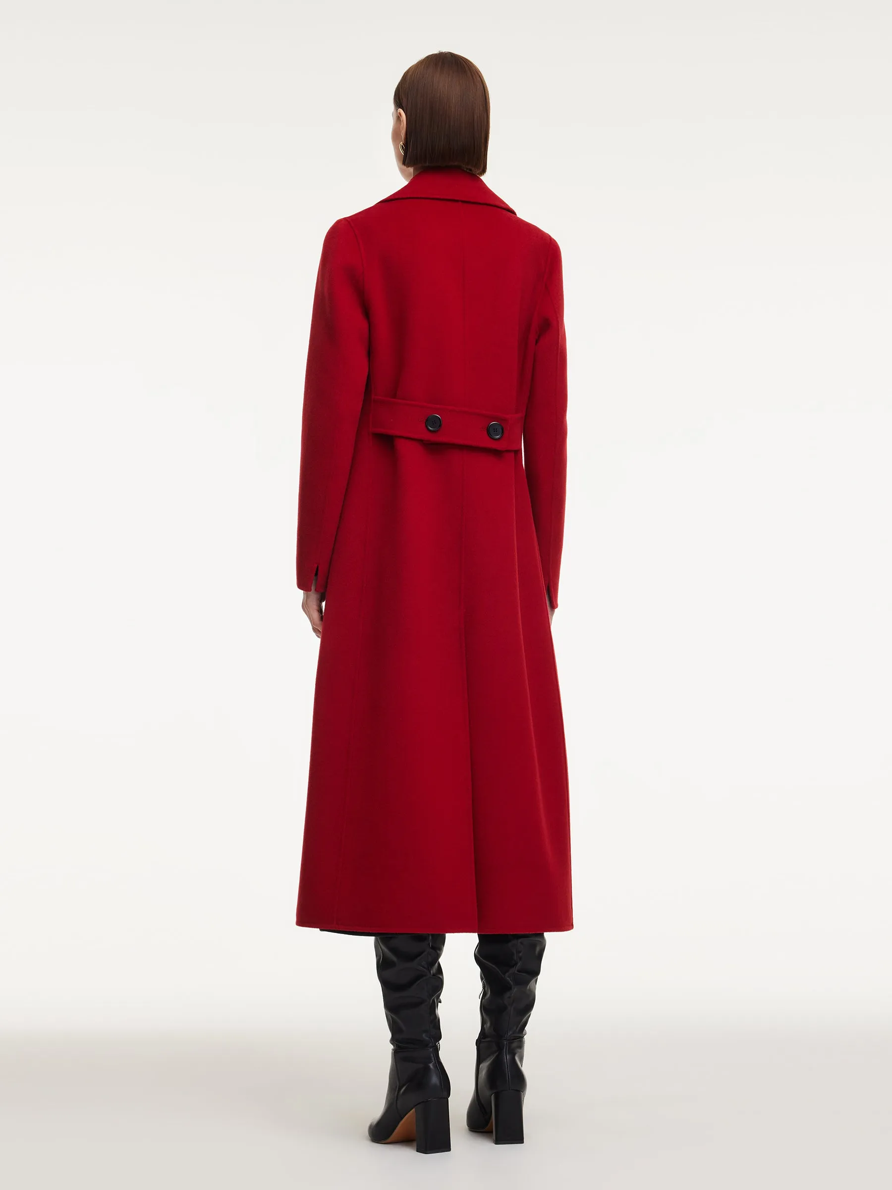 Cashmere Wool Blend Notched Collar Double-Faced Women Overcoat sold by Goelia product image thumbnail 4