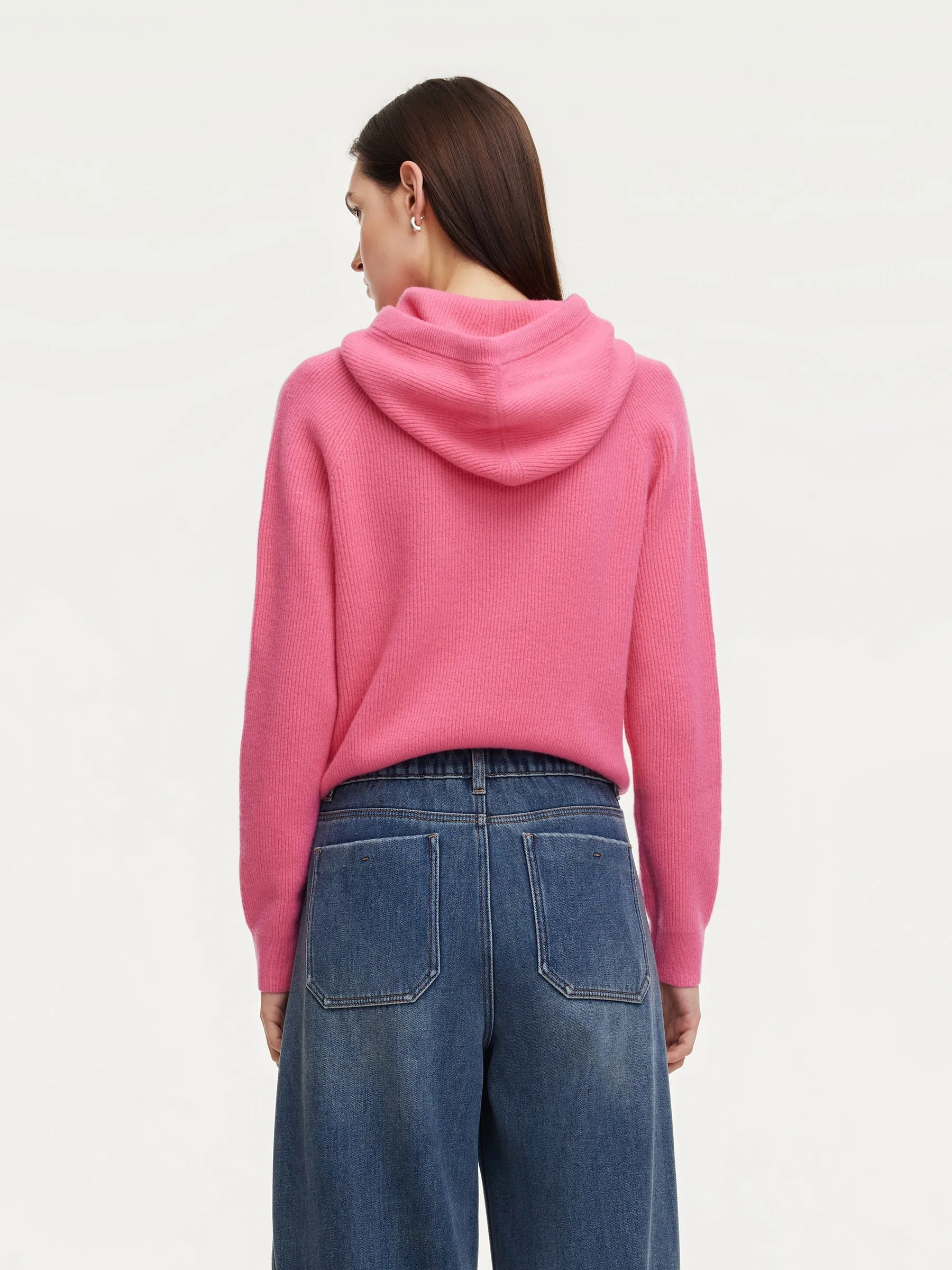 100% Wool Straight Cut Women Knit Hoodie sold by Goelia product image thumbnail 4