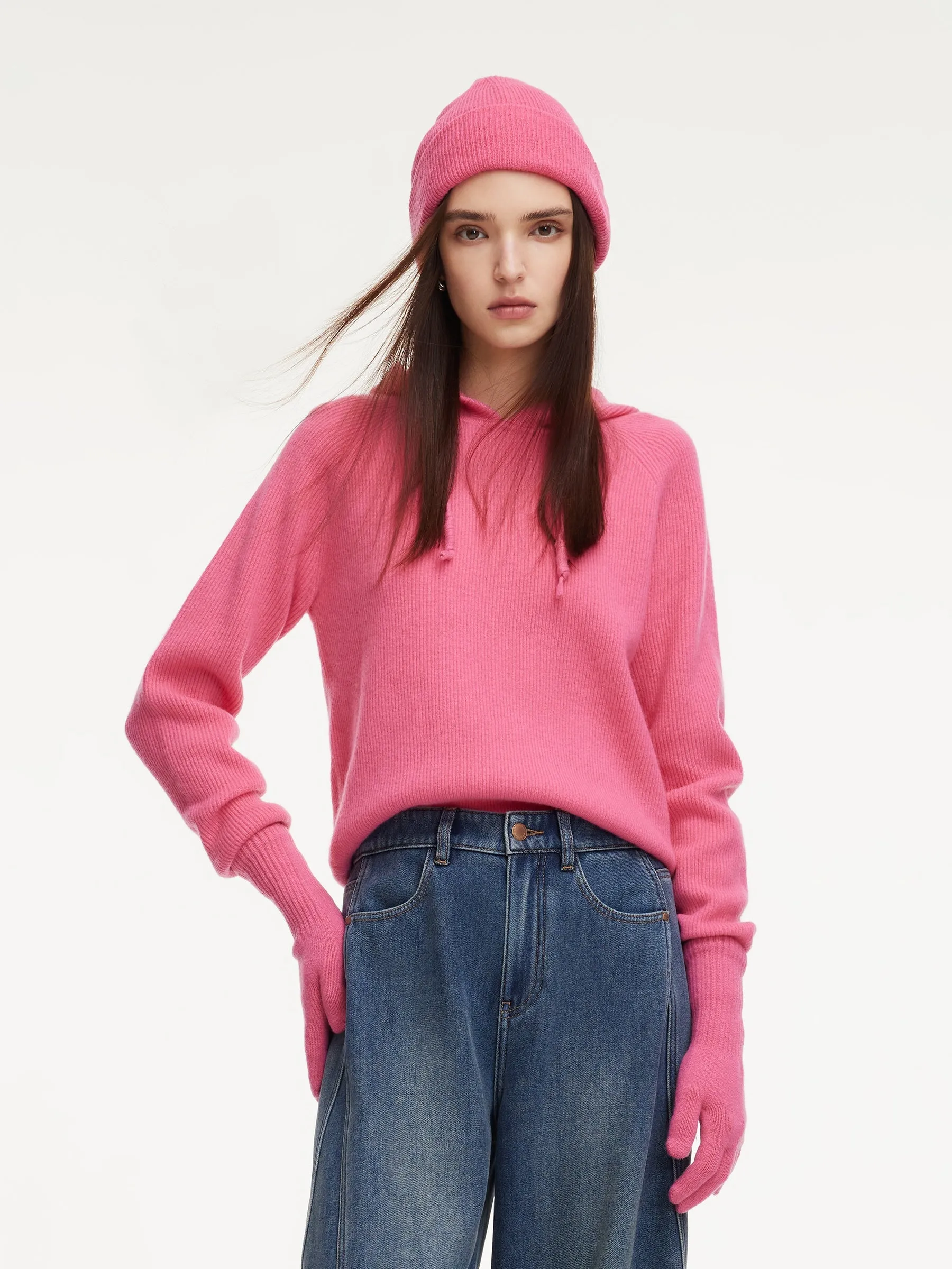 100% Wool Straight Cut Women Knit Hoodie sold by Goelia