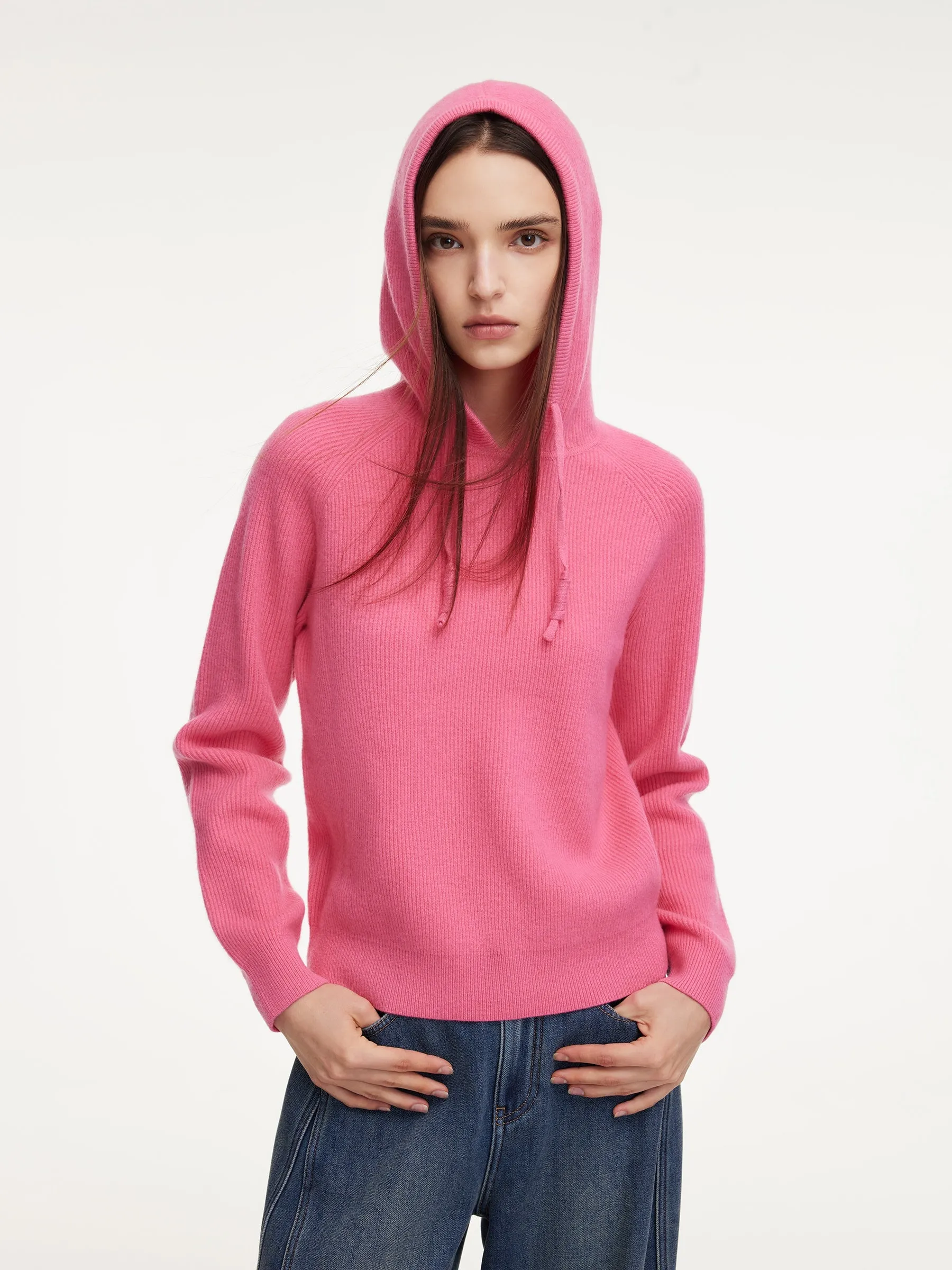 100% Wool Straight Cut Women Knit Hoodie sold by Goelia product image thumbnail 2