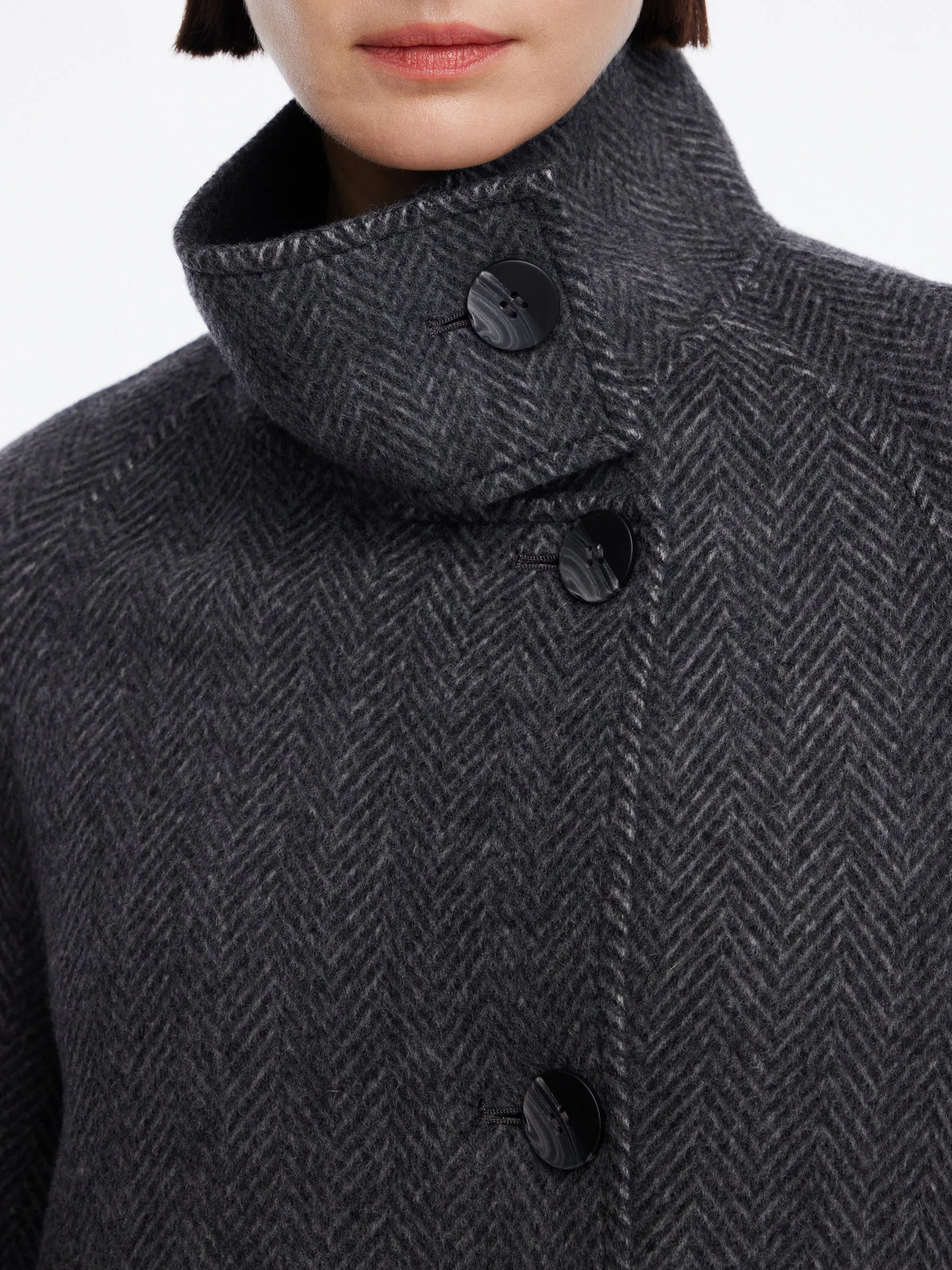 Cashmere Wool Blend Double-Faced Women Self-Tie Belt Overcoat sold by Goelia product image thumbnail 5