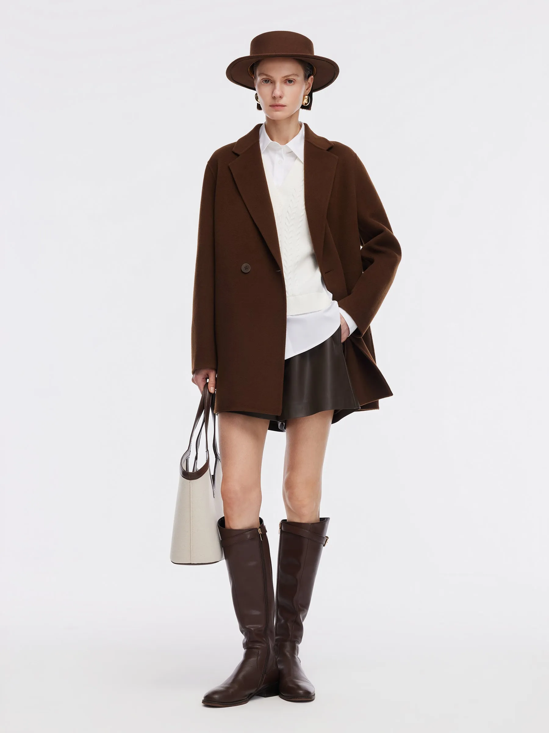 Pre-Order Cashmere Wool Blend Double-Faced Women Coat sold by Goelia product image thumbnail 3