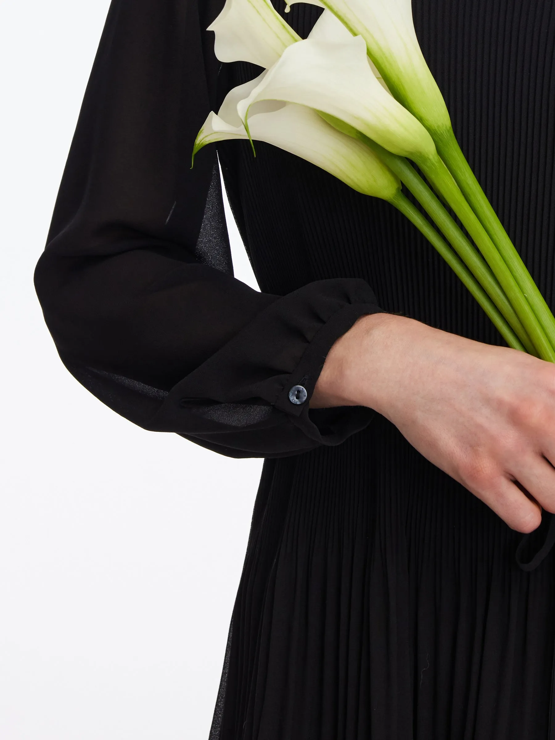 A-Line Pleated Self-Tie Belt Women Midi Dress sold by Goelia product image thumbnail 3