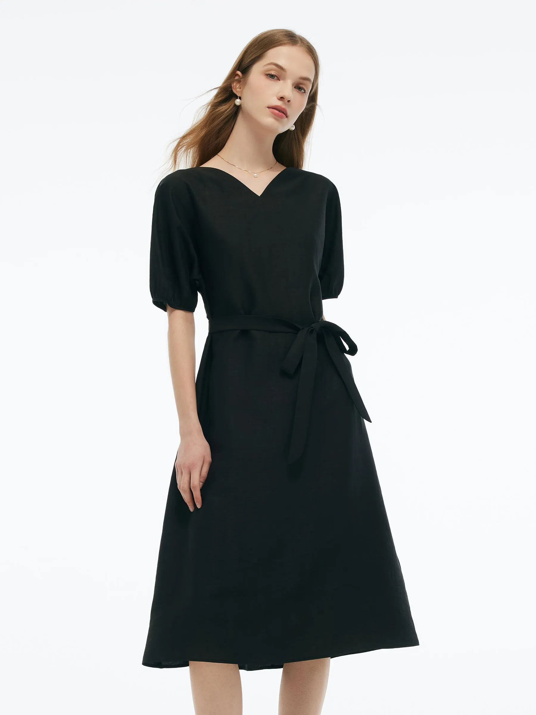 18MM Gambiered Canton Gauze Women Midi Dress sold by Goelia product image thumbnail 5