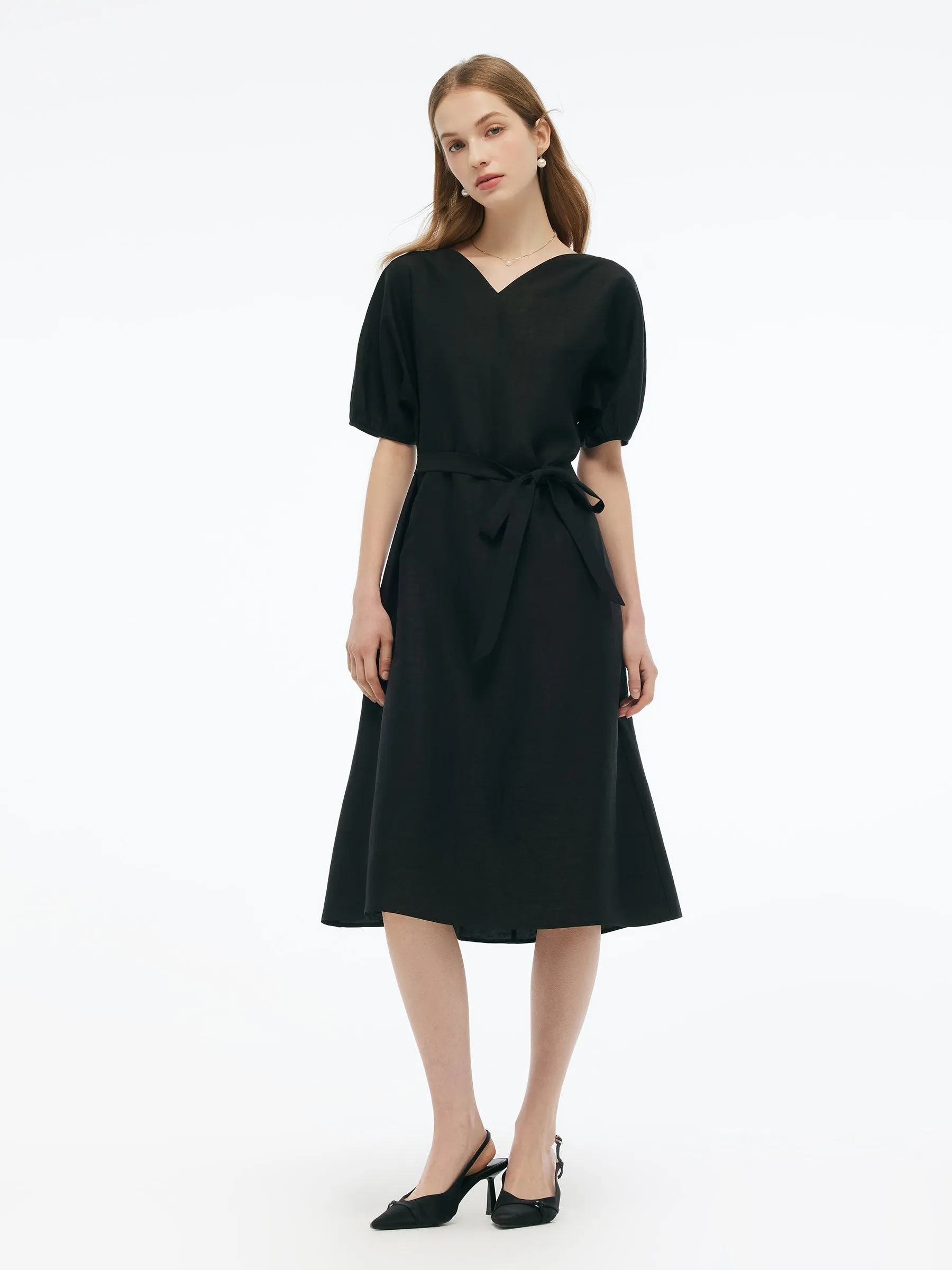 18MM Gambiered Canton Gauze Women Midi Dress sold by Goelia product image thumbnail 2