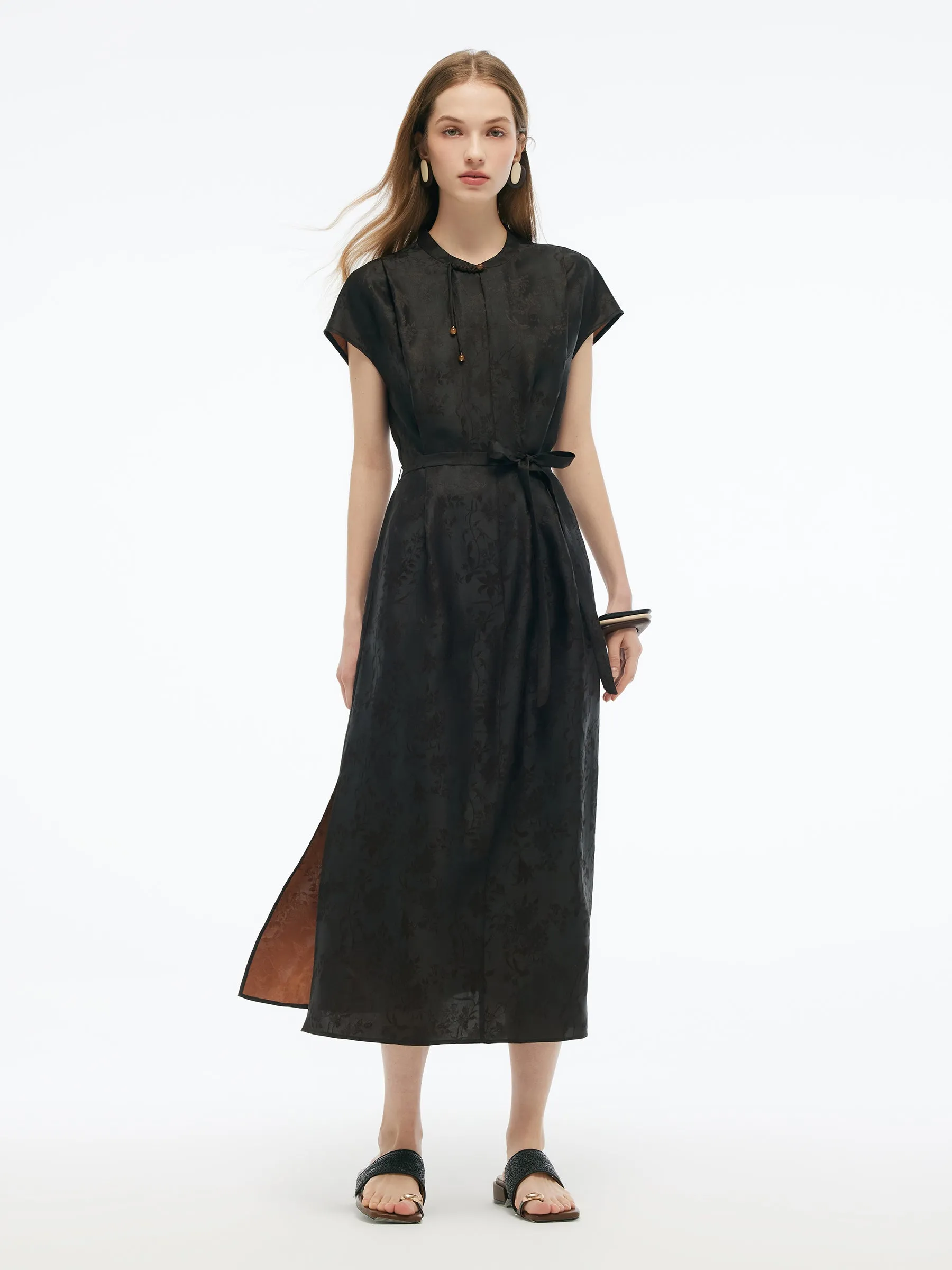 19MM Gambiered Canton Gauze Women Qipao Maxi Dress sold by Goelia product image thumbnail 2