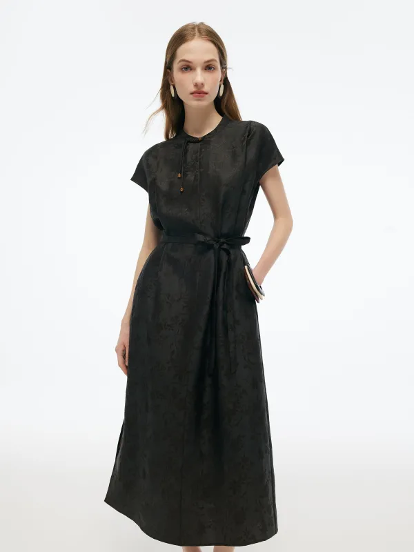 19MM Gambiered Canton Gauze Women Qipao Maxi Dress sold by Goelia