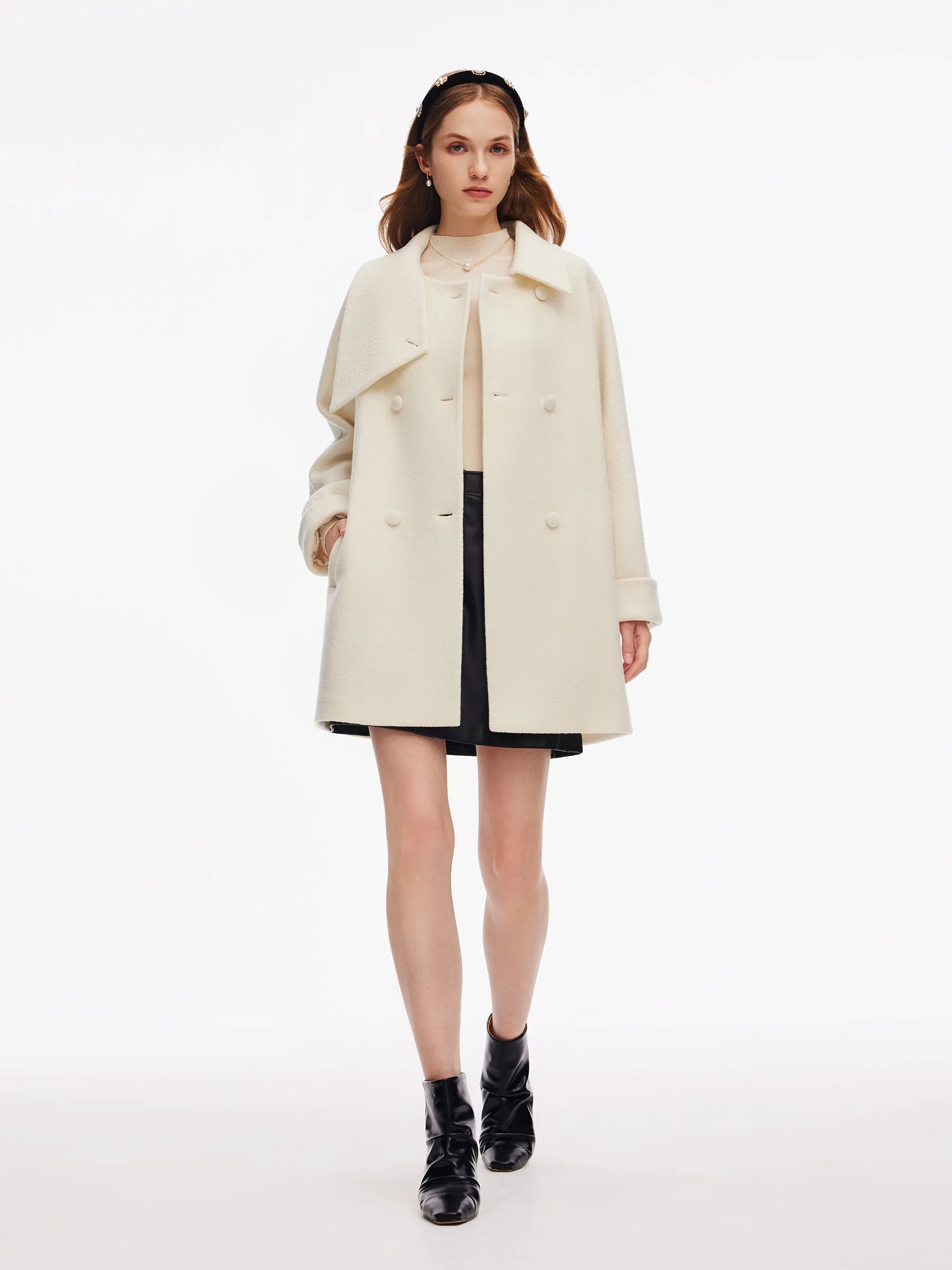 100% Wool Self-Tie Belt Women Coat sold by Goelia product image thumbnail 3