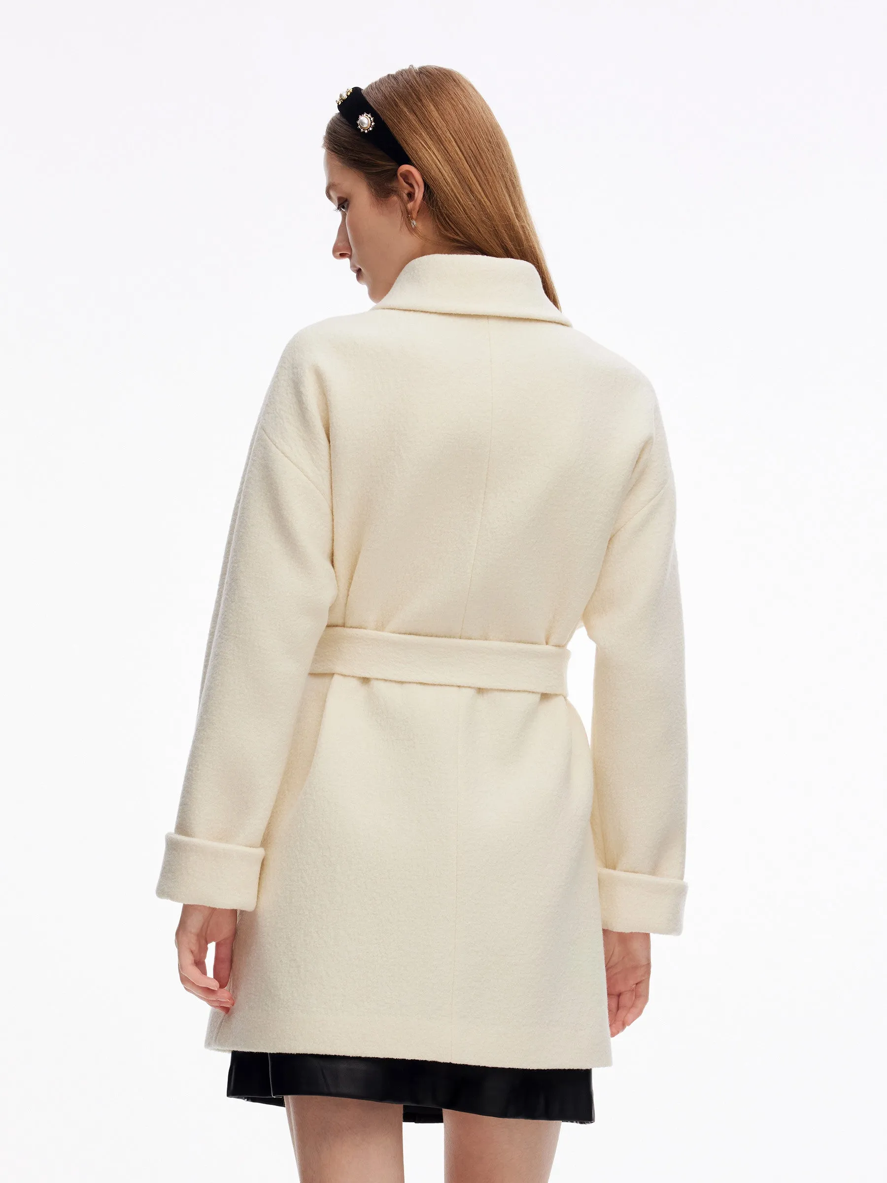 100% Wool Self-Tie Belt Women Coat sold by Goelia product image thumbnail 4