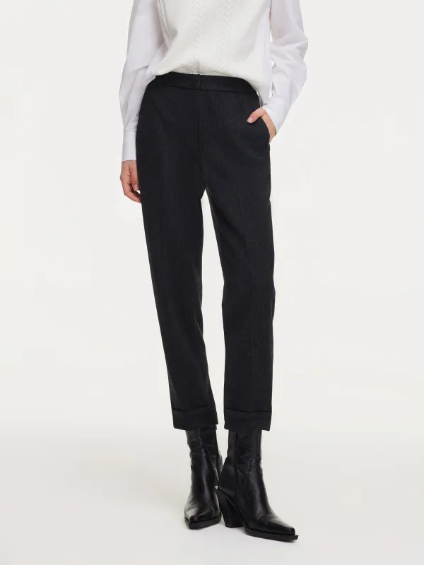 [Preview] Stretch Cuffed Hem Women Tapered Pants sold by Goelia