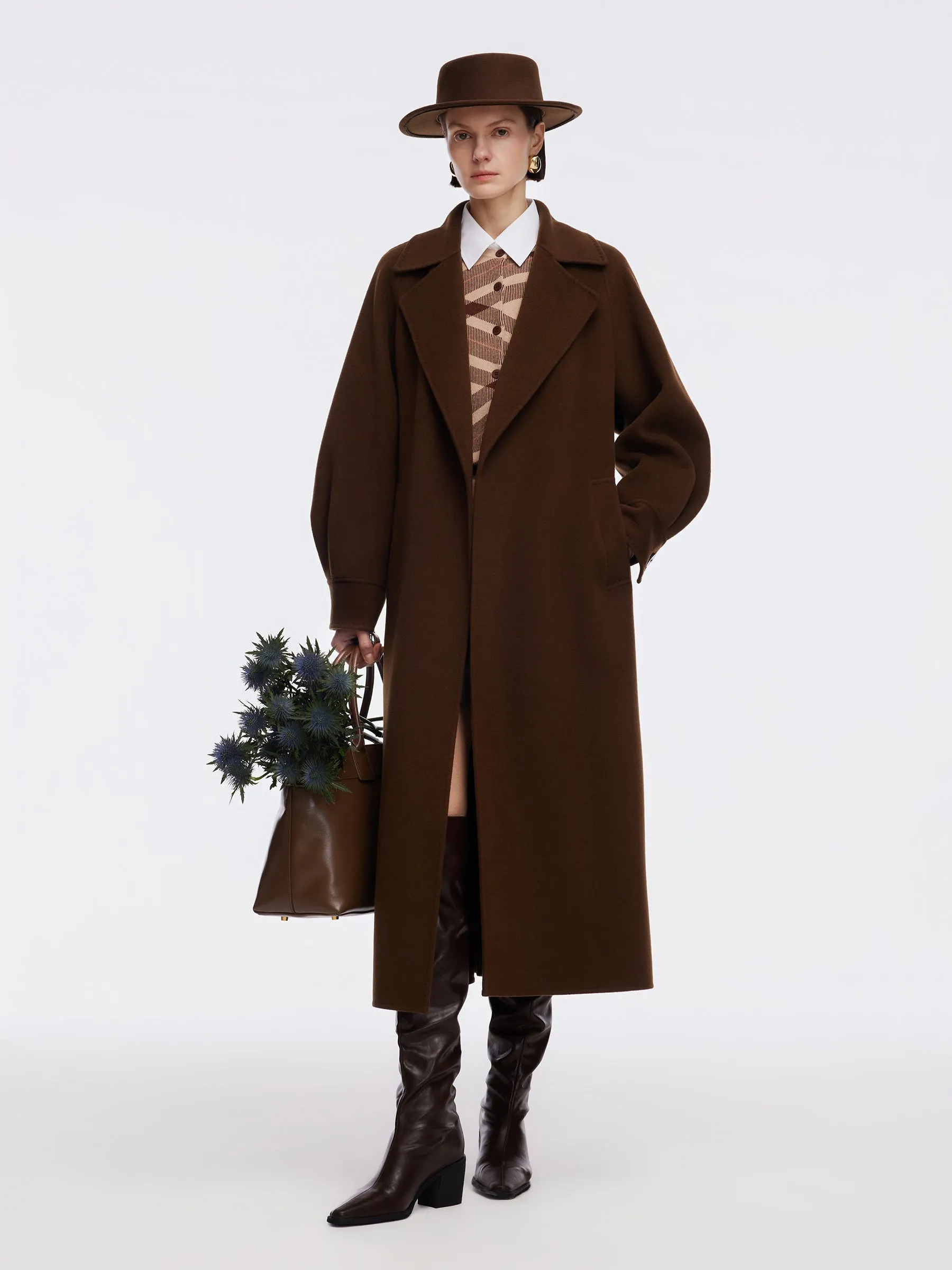 Pre-Order Cashmere Wool Double-Faced Women Wrap Overcoat sold by Goelia product image thumbnail 2