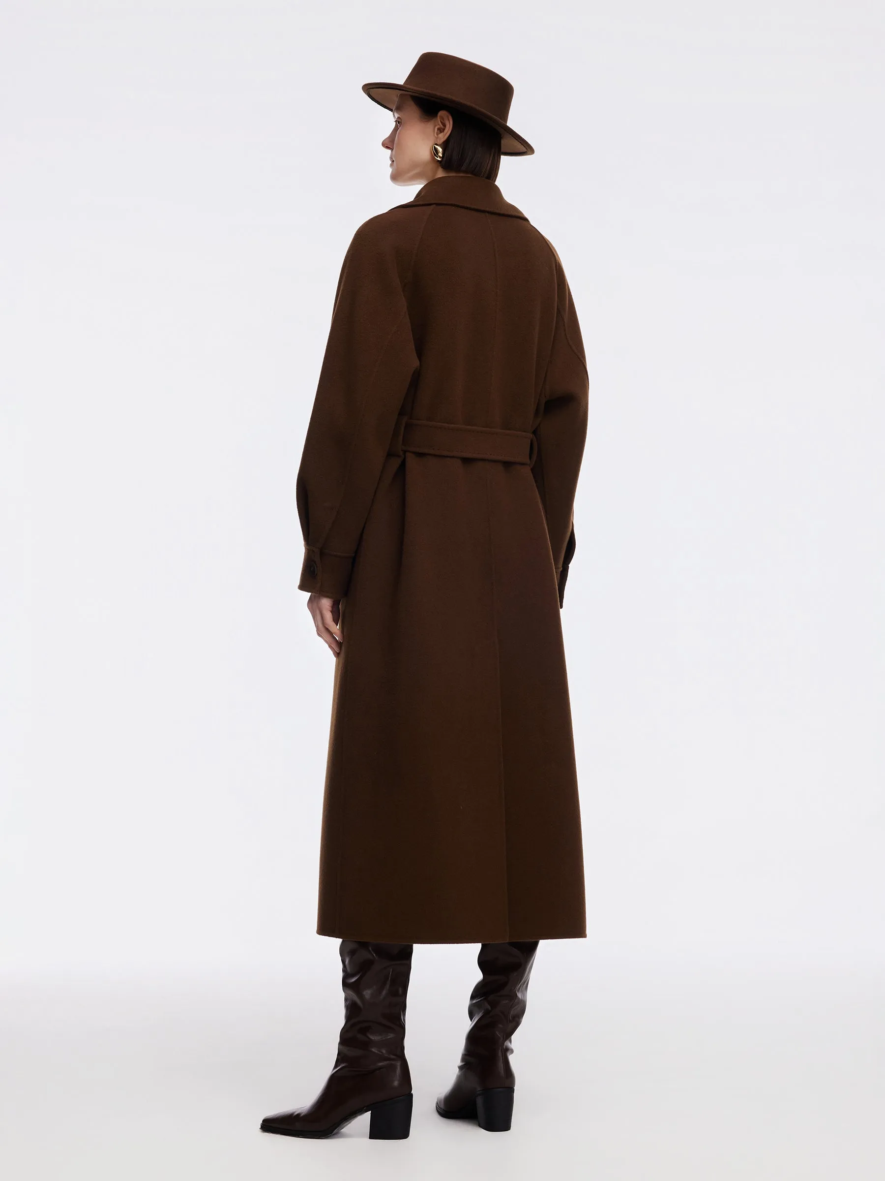 Pre-Order Cashmere Wool Double-Faced Women Wrap Overcoat sold by Goelia product image thumbnail 4