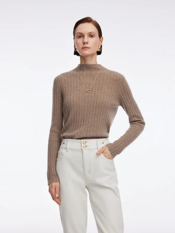 100% Cashmere Seamless Mock Neck Women Sweater sold by Goelia