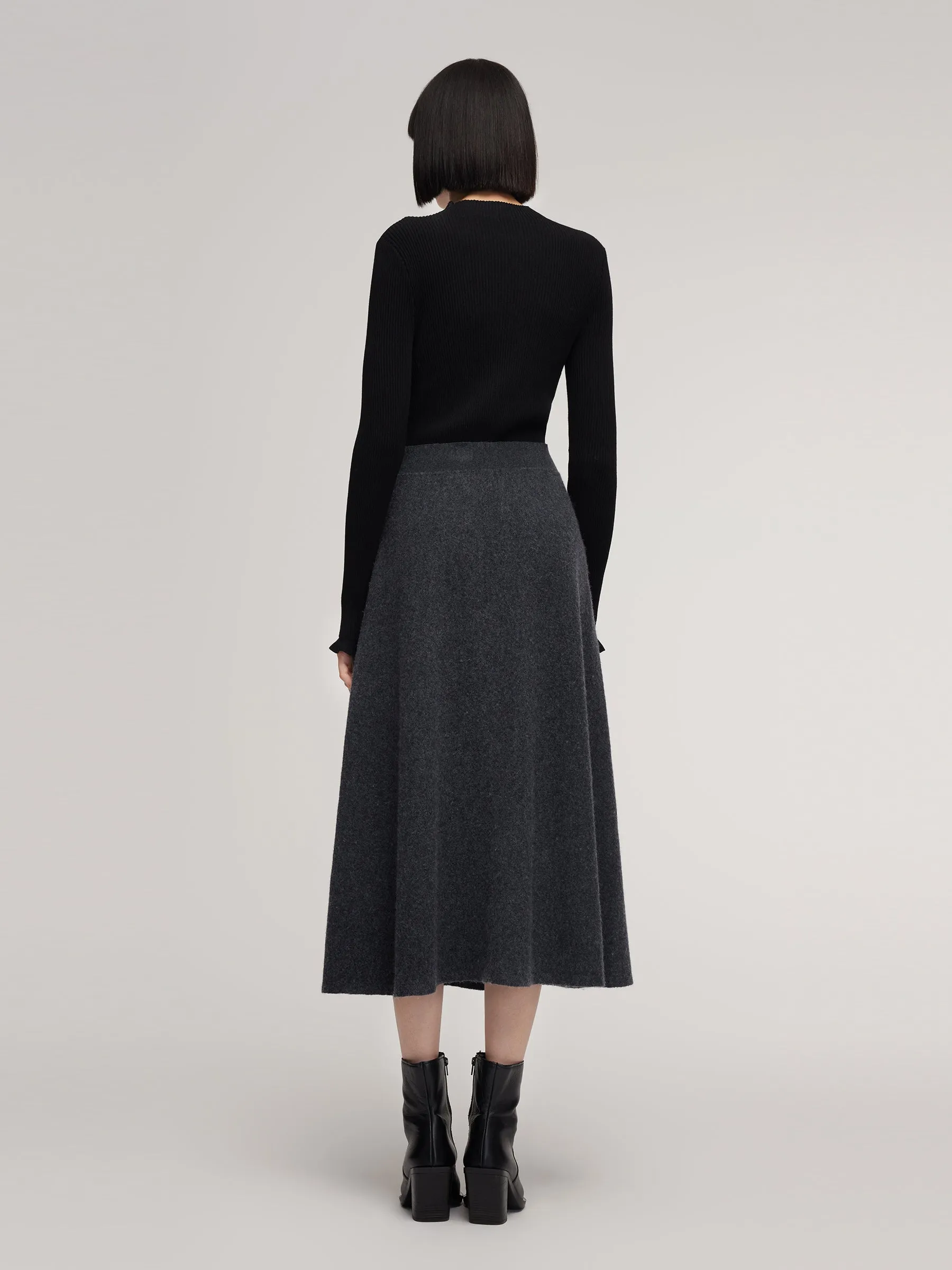 100% Wool A-Line Women Flared Skirt sold by Goelia product image thumbnail 4