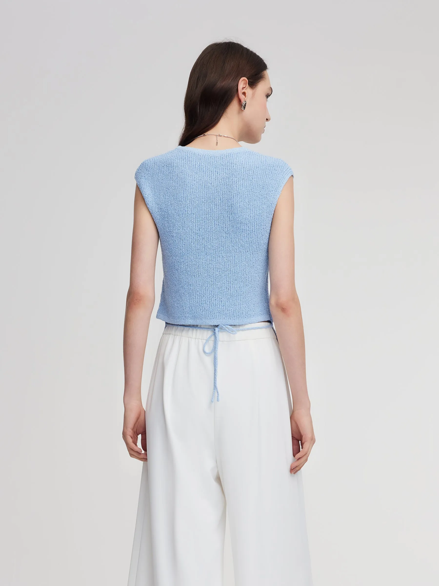 Tie Back Cap Sleeve Women Knit Top sold by Goelia product image thumbnail 3