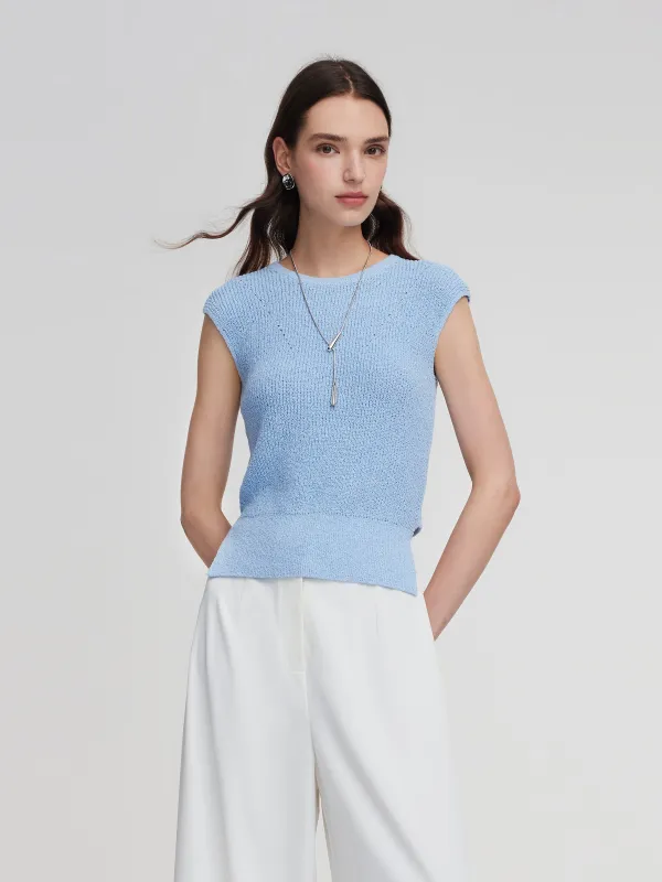 Tie Back Cap Sleeve Women Knit Top sold by Goelia