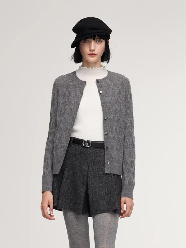 [Preview] 100% Cashmere Jacquard Women Cardigan sold by Goelia