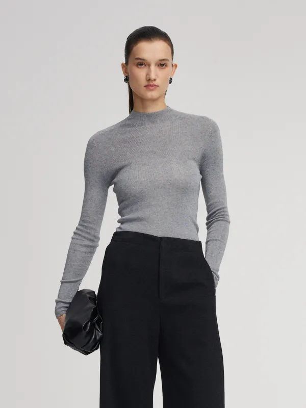Cashmere Mulberry Silk Tencel Blend Women Knit Top sold by Goelia