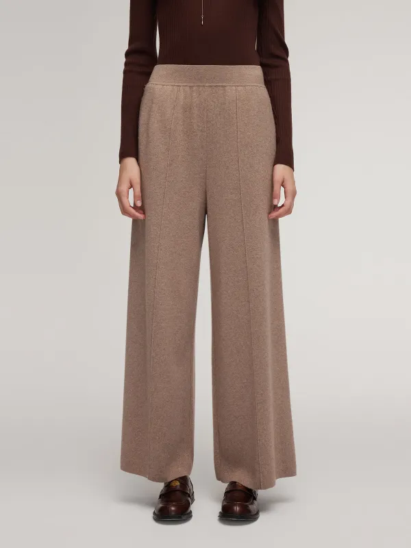 Cashmere Wool Blend Straight Wide Leg Women Pants sold by Goelia