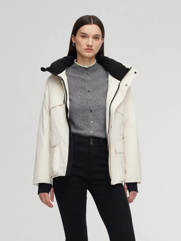 [Preview] Drawstring Waist Unisex Hooded Goose Down Coat sold by Goelia