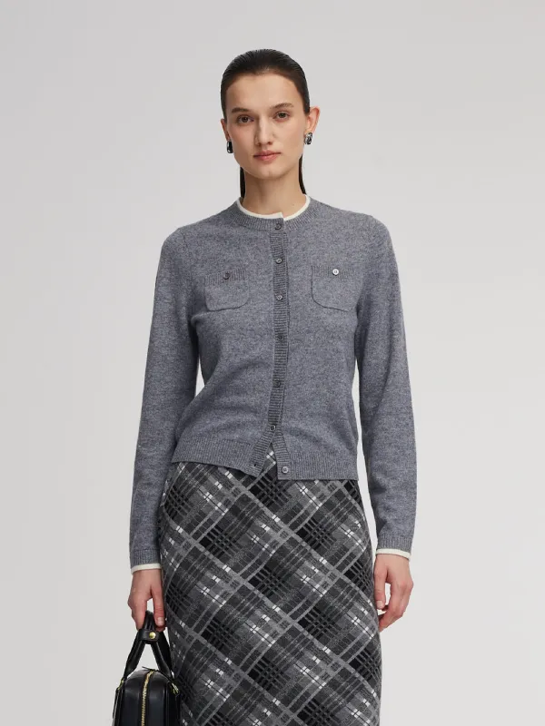 [Preview] 100% Wool Faux Two-Piece Women Cardigan sold by Goelia