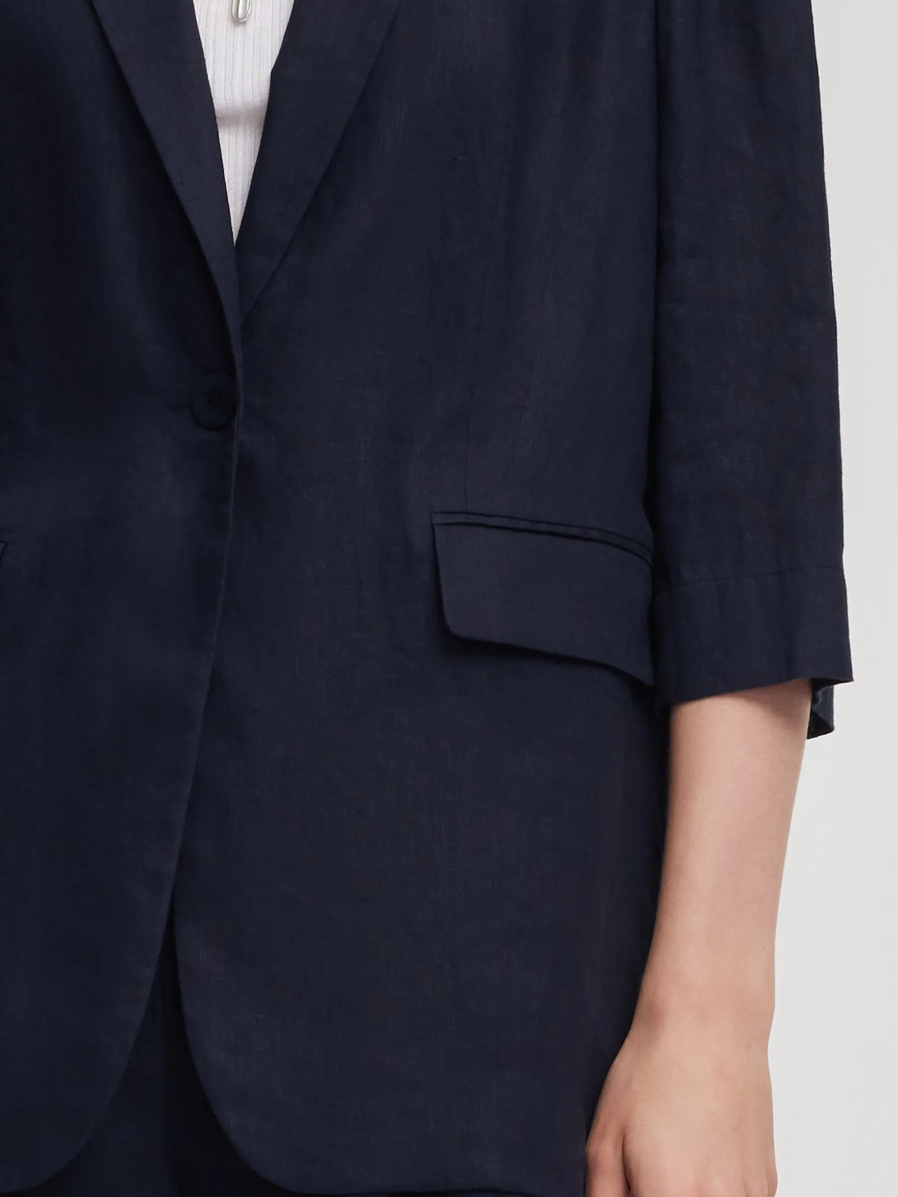 100% Linen 3/4 Sleeve Women Blazer sold by Goelia product image thumbnail 5