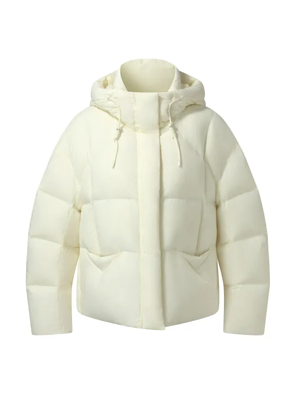 [Preview] Lightweight Drawstring Hem Hooded Goose Down Jacket sold by Goelia