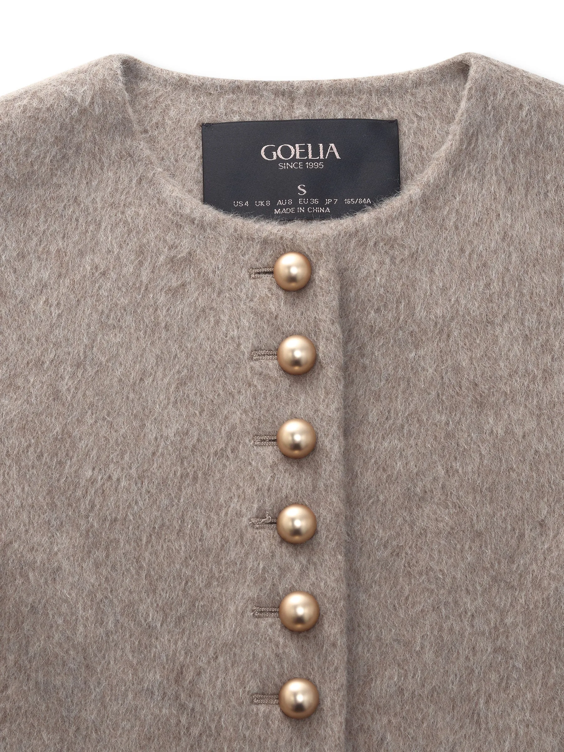 Alpaca Wool Blend Round Neck Women Jacket sold by Goelia product image thumbnail 3