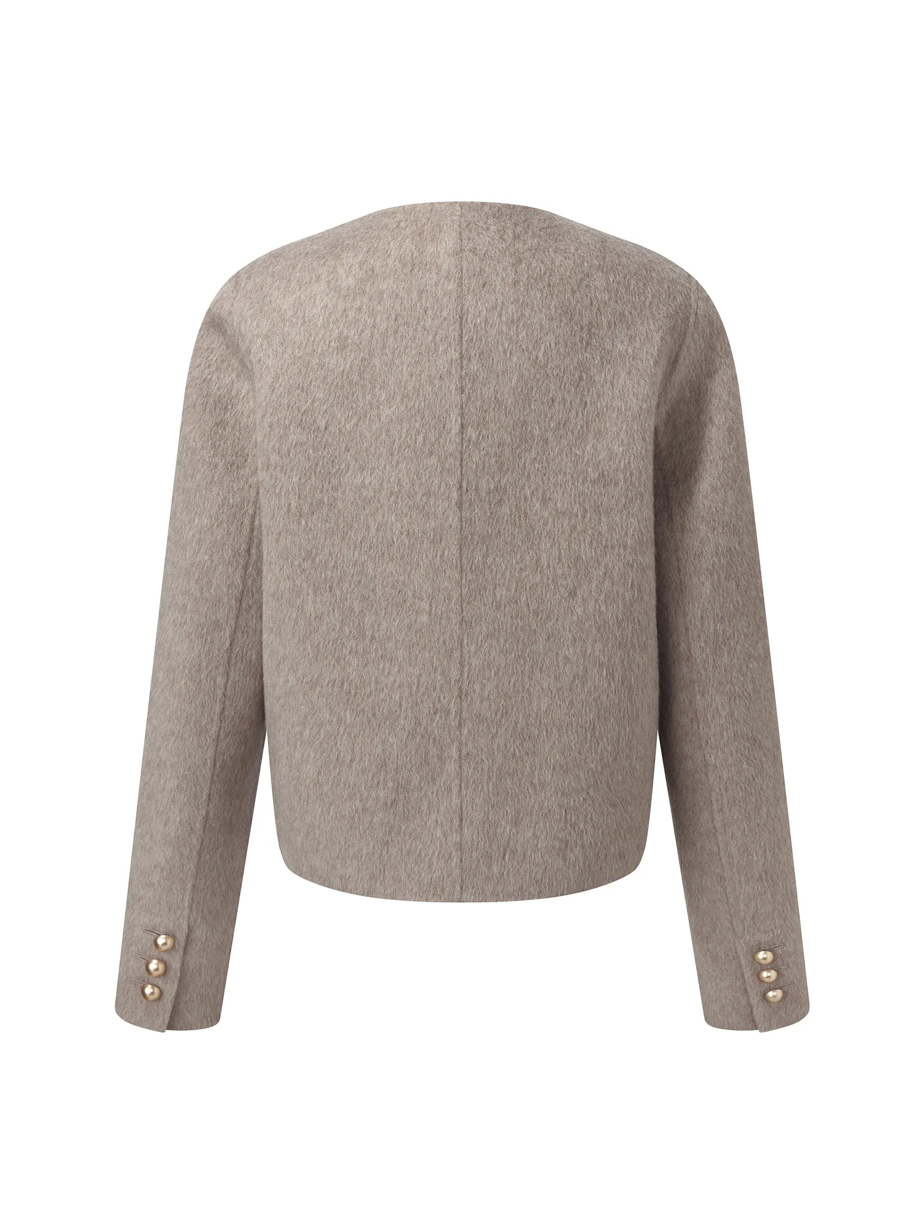 Alpaca Wool Blend Round Neck Women Jacket sold by Goelia product image thumbnail 2
