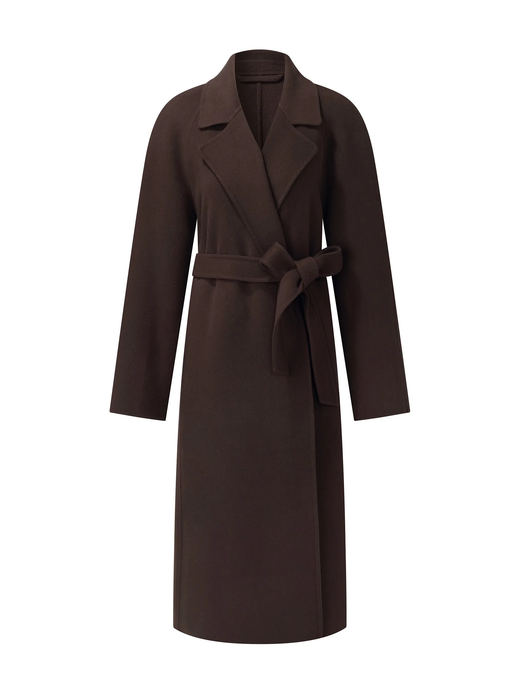 Cashmere Wool Blend Double-Faced Unisex Wrap Overcoat sold by Goelia