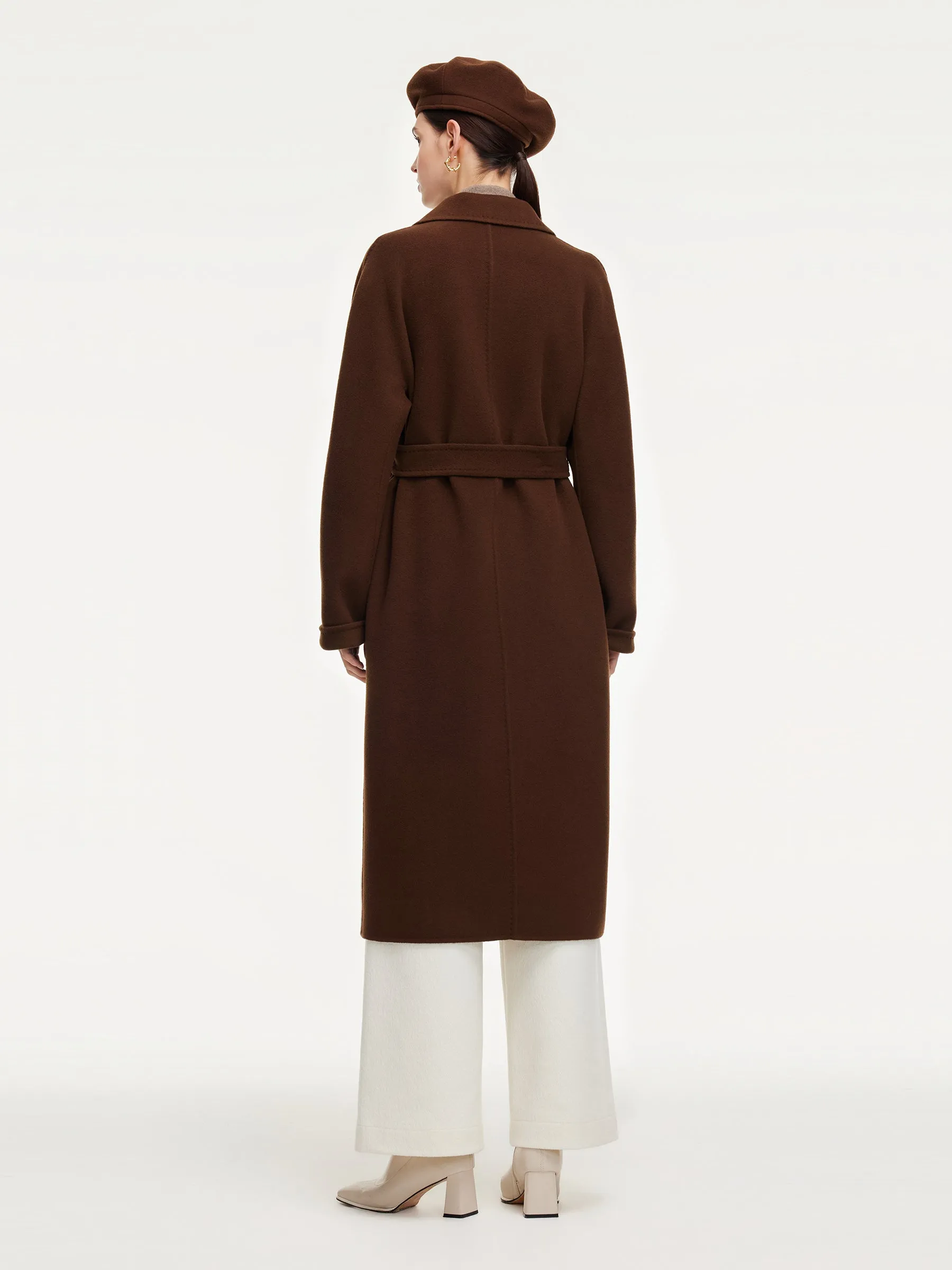 Cashmere Wool Blend Unisex Wrap Overcoat With Beret sold by Goelia product image thumbnail 4