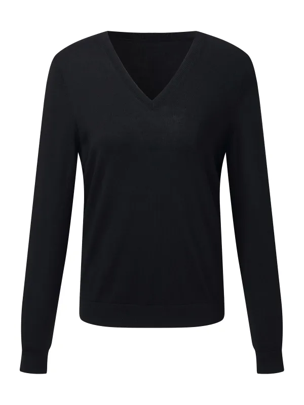 [Preview] Cashmere Wool Mulberry Silk Blend V-Neck Women Knit Top sold by Goelia