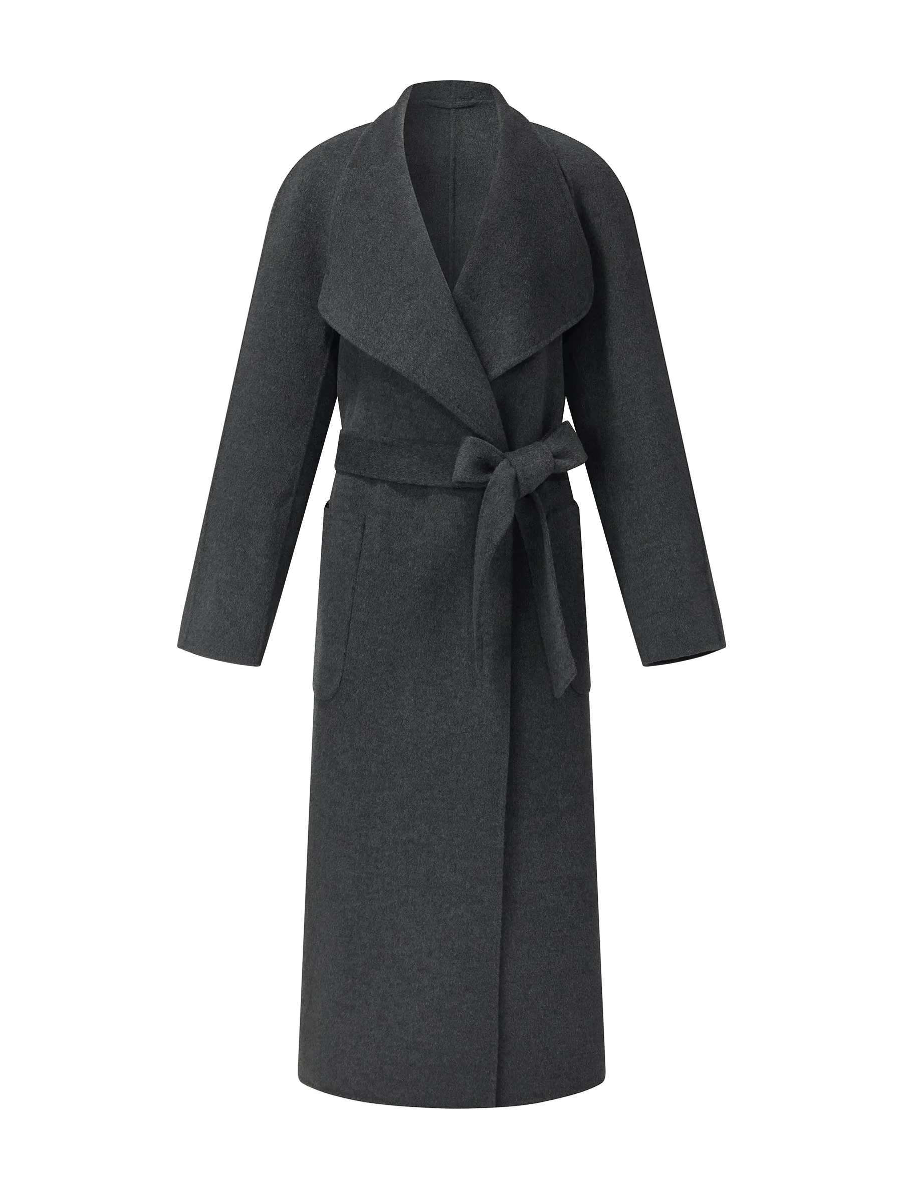 100% Wool Windproof Convertible Collar Women Wrap Overcoat sold by Goelia product image thumbnail 3