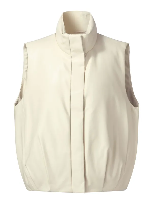 Eco-friendly Leather Goose Down Vest sold by Goelia