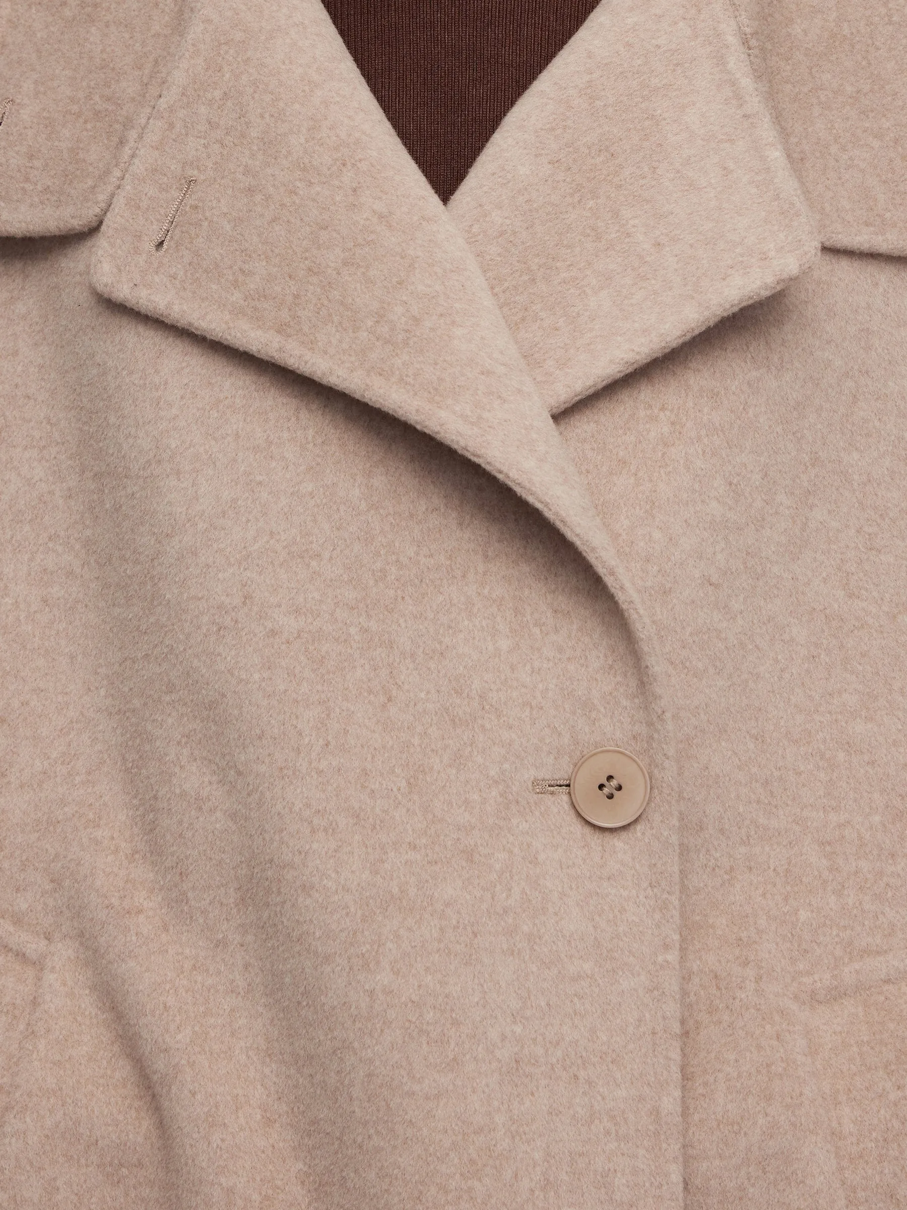 Cashmere Wool Blend Funnel Neck Women Coat sold by Goelia product image thumbnail 5