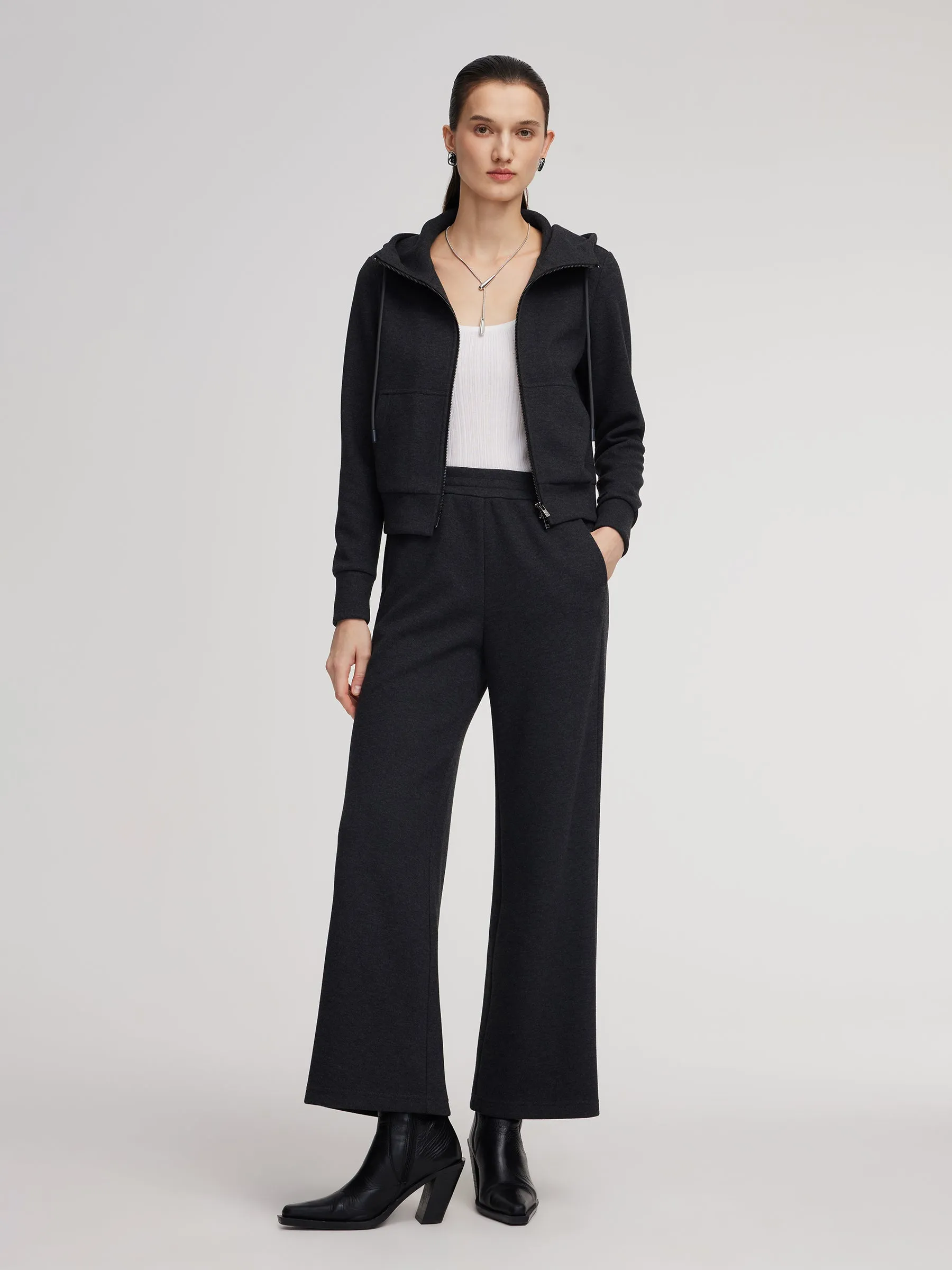 Drawstring Hooded Zip-Up Jacket And Pants Two-Piece Set sold by Goelia product image thumbnail 2