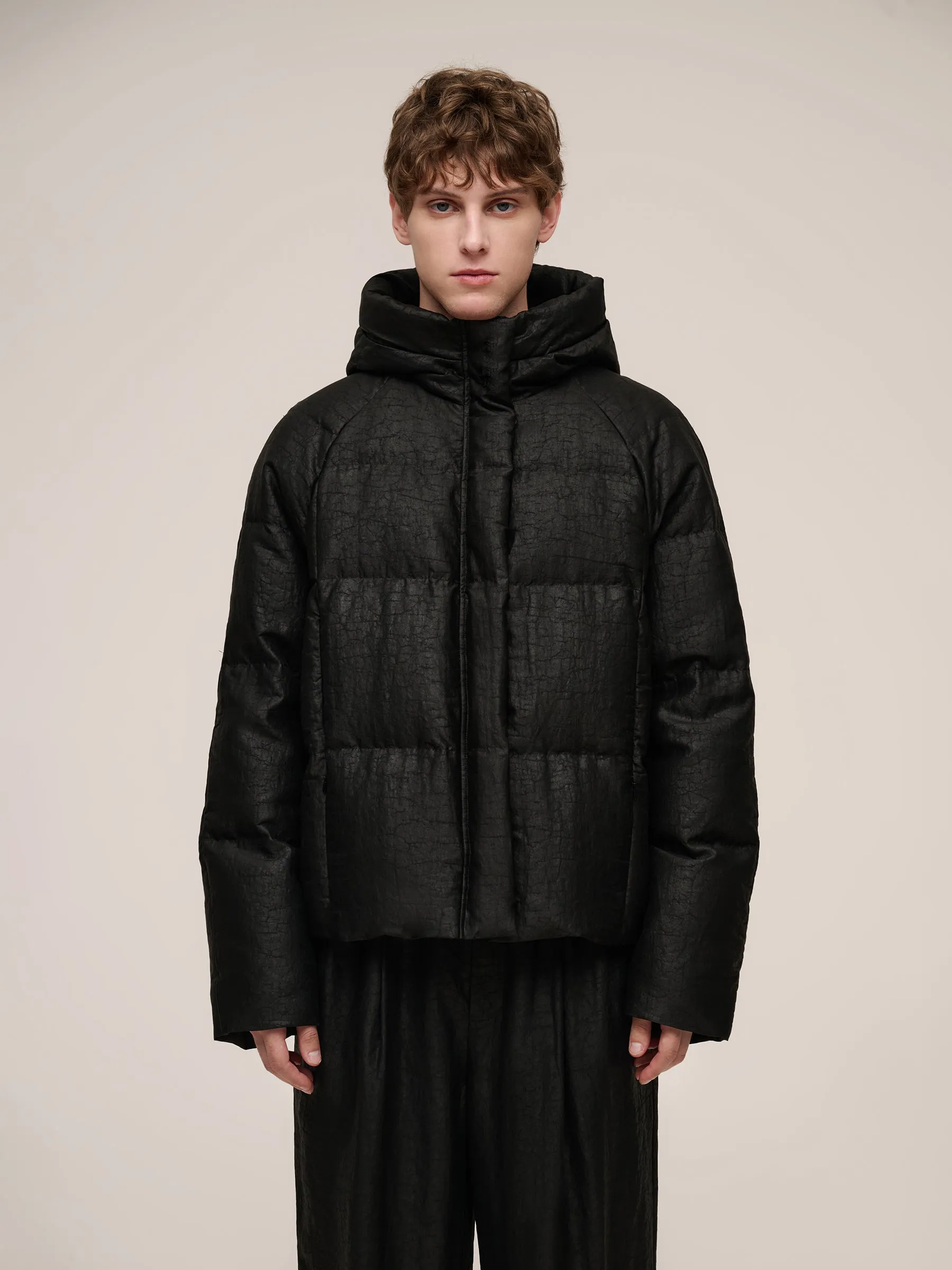 18MM Gambiered Canton Gauze Hooded Unisex Goose Down Jacket sold by Goelia product image thumbnail 2