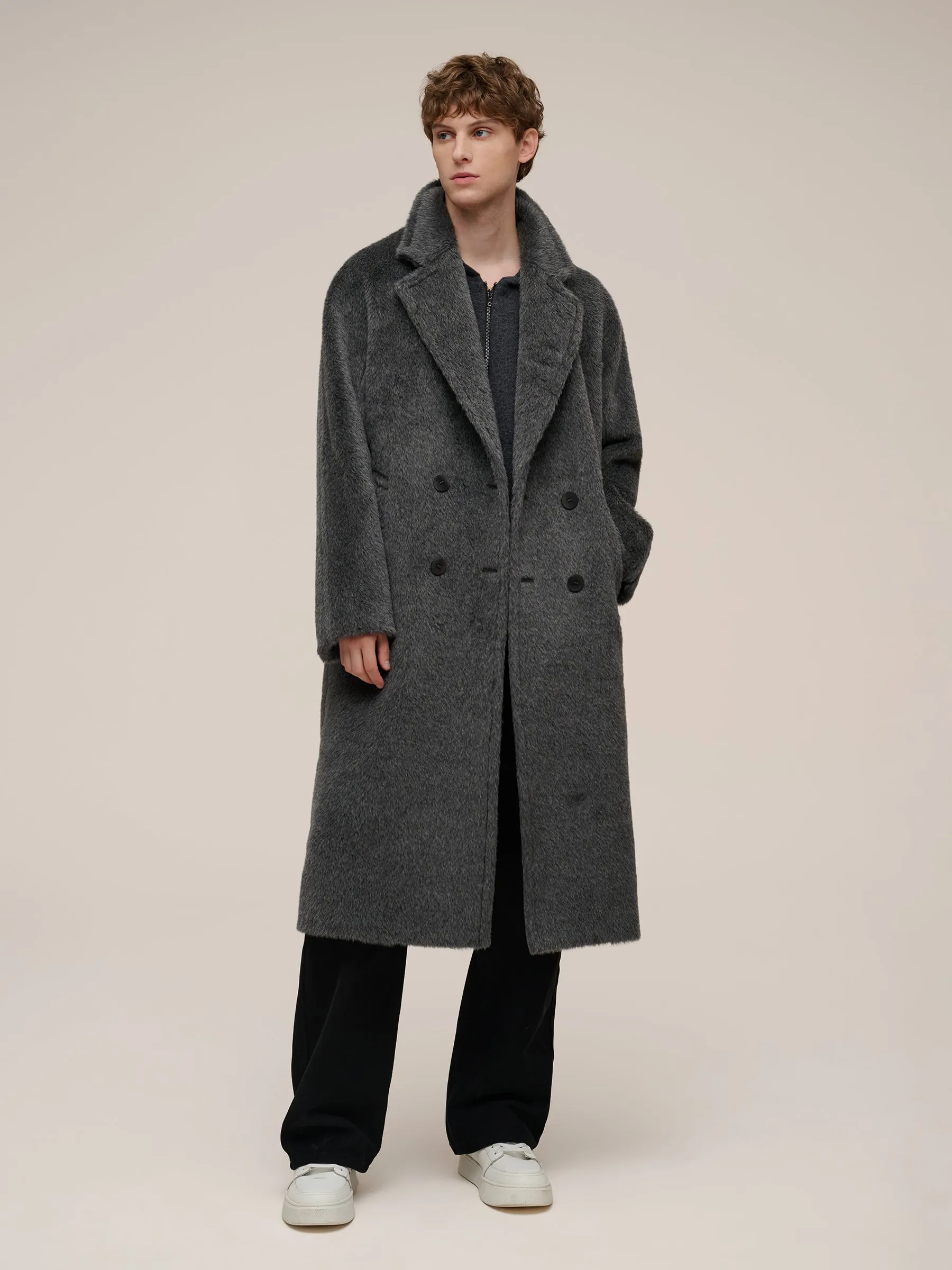 Brushed Alpaca Wool Blend Unisex Overcoat sold by Goelia product image thumbnail 2