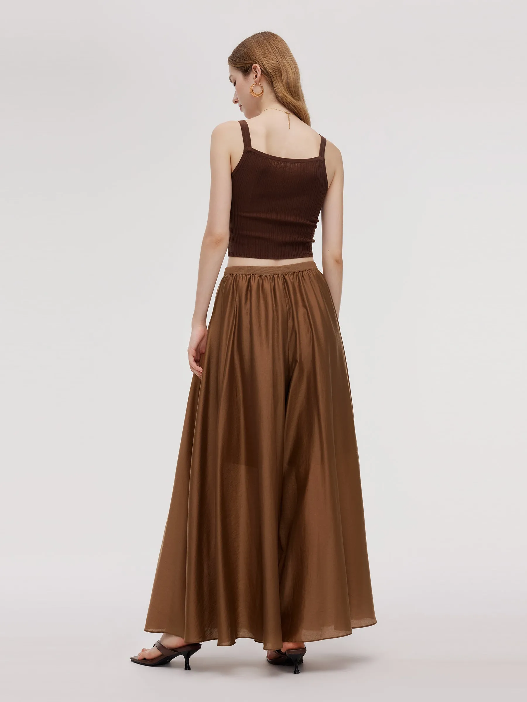 Tencel Blend Elastic Waist Women Culottes sold by Goelia product image thumbnail 3