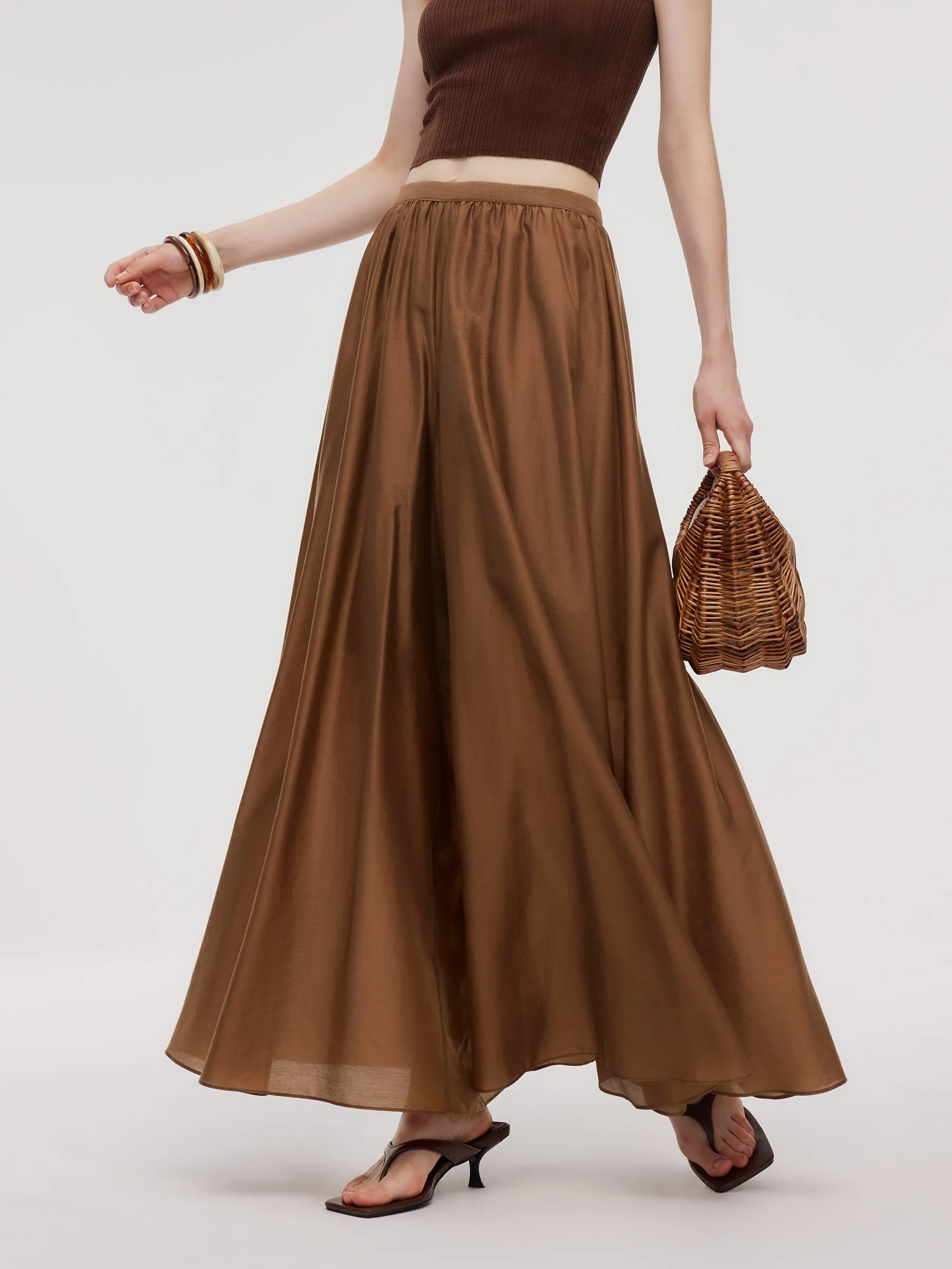 Tencel Blend Elastic Waist Women Culottes sold by Goelia product image thumbnail 4