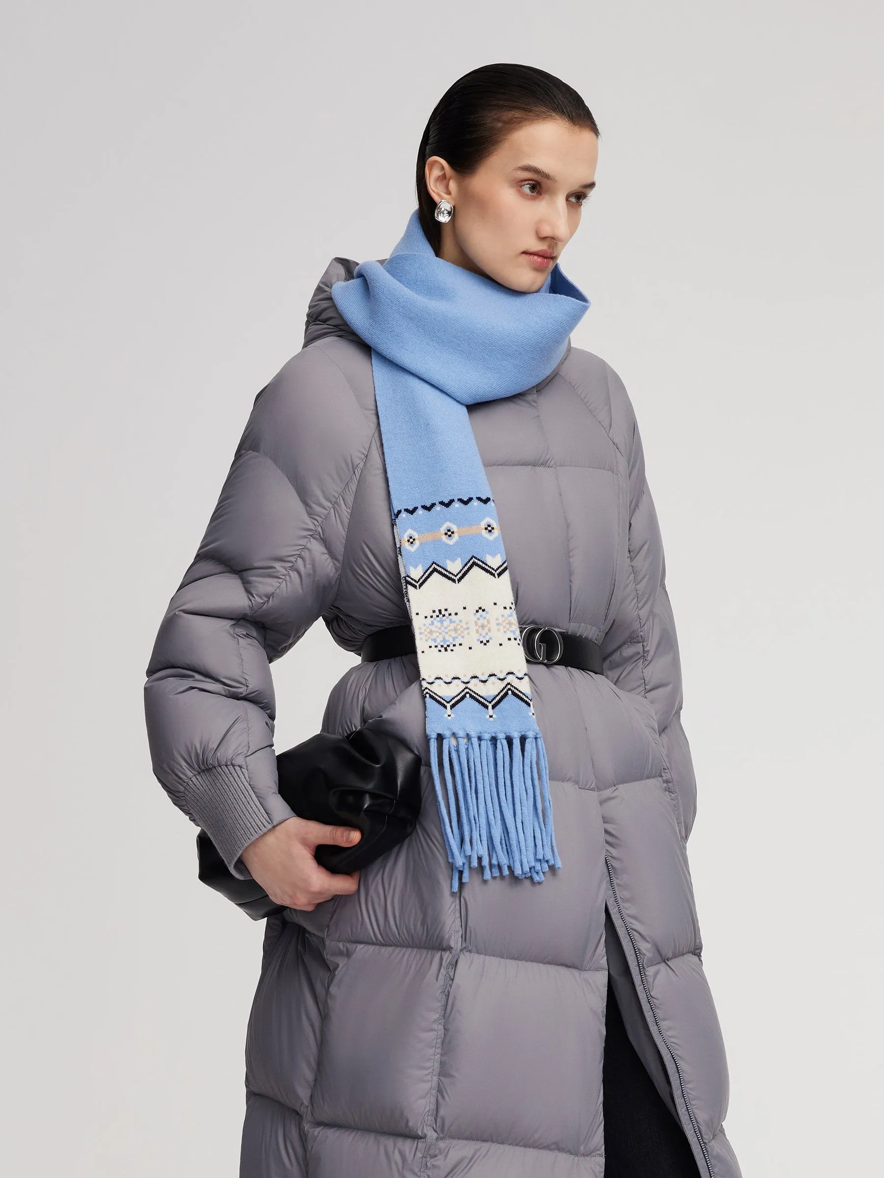 Wool Blend Fair Isle Fringe Scarf sold by Goelia product image thumbnail 2