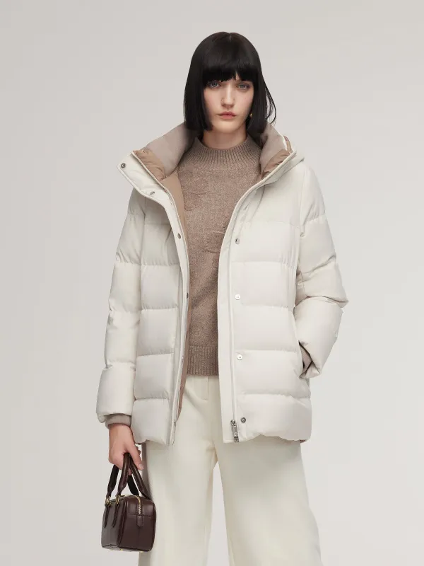 H-Line Windproof Hooded Goose Down Coat sold by Goelia